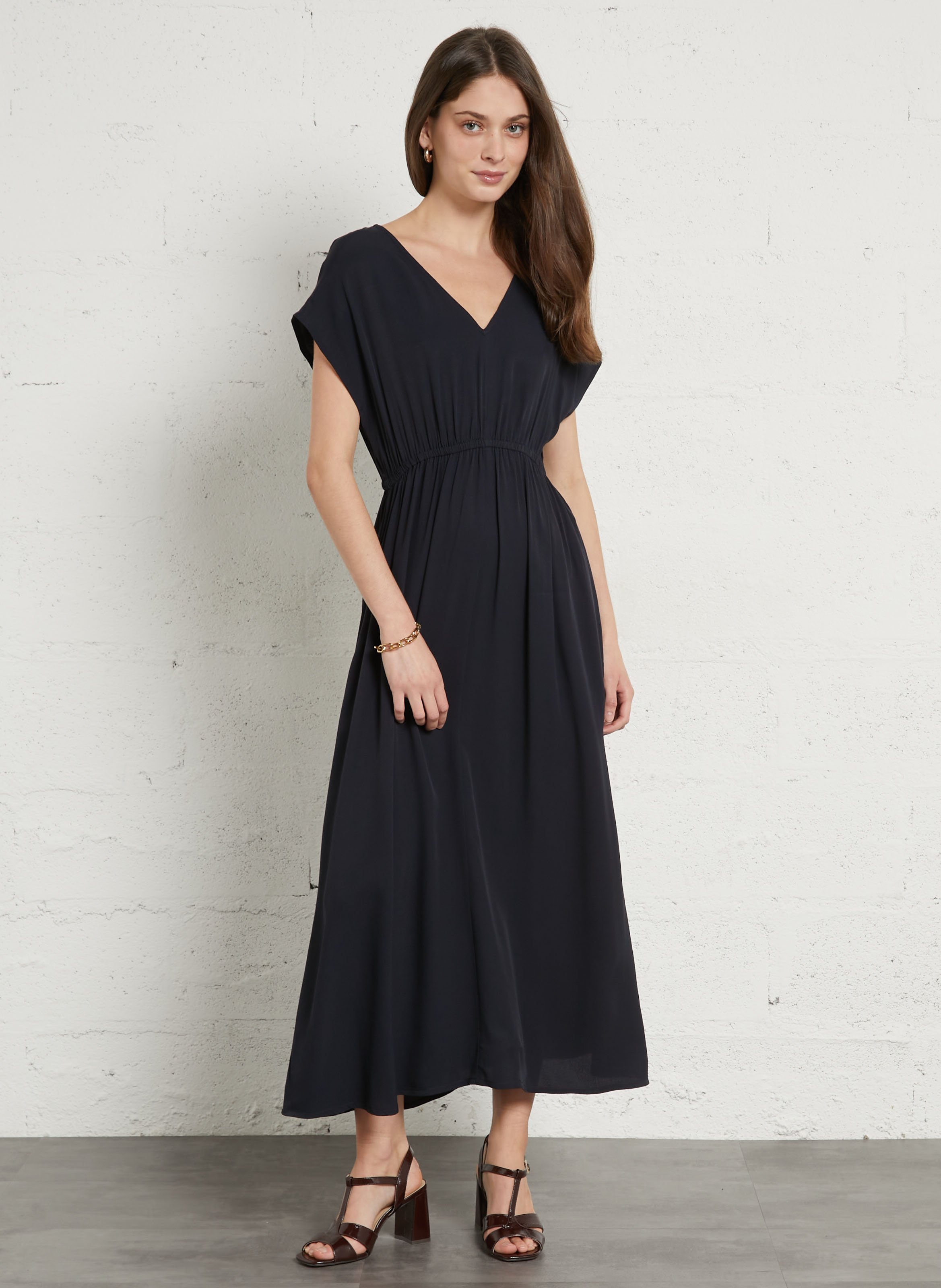 Long V-neck dress MAISON 123 Blue