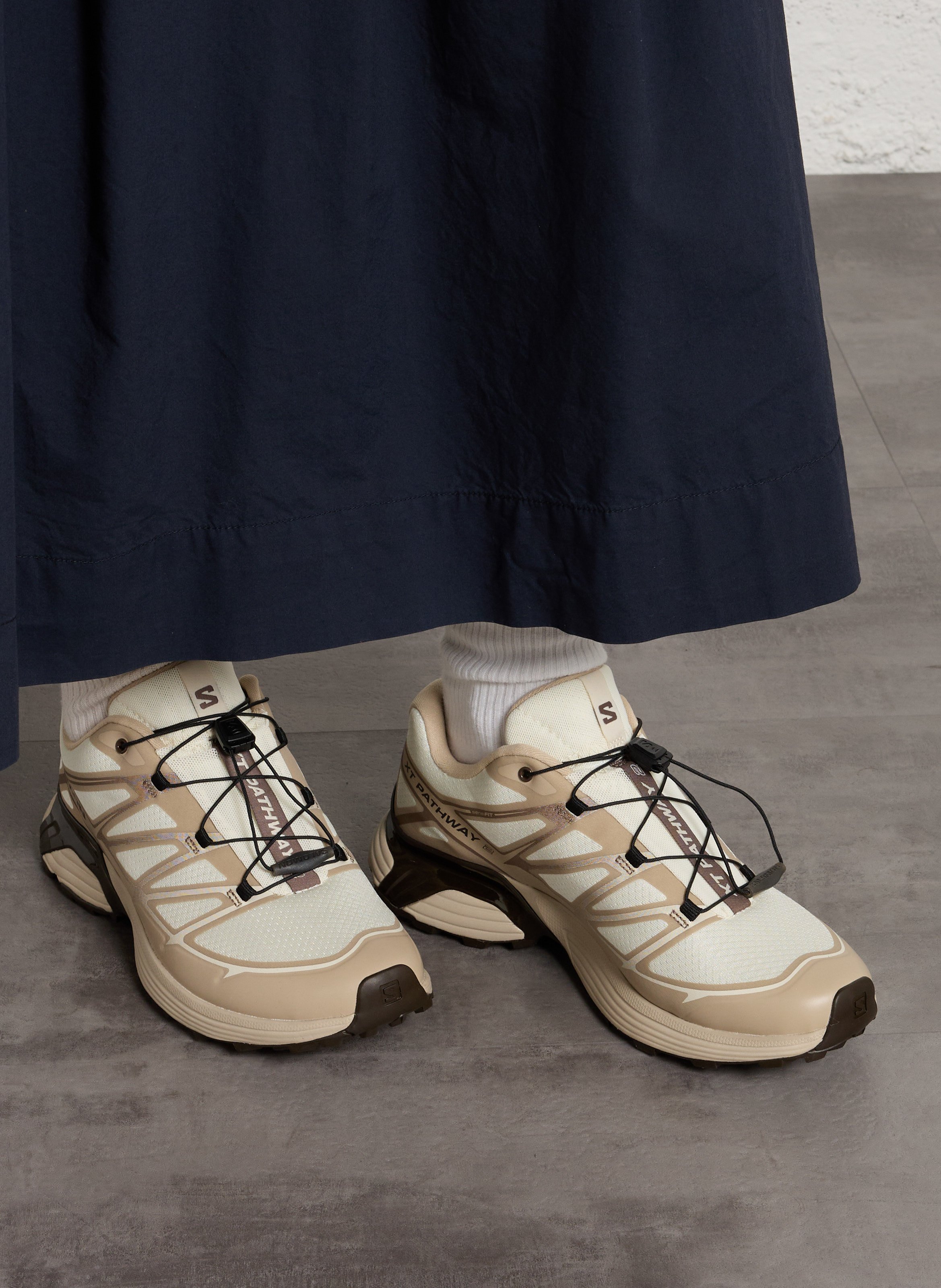 Low-top textile sneakers SALOMON Beige
