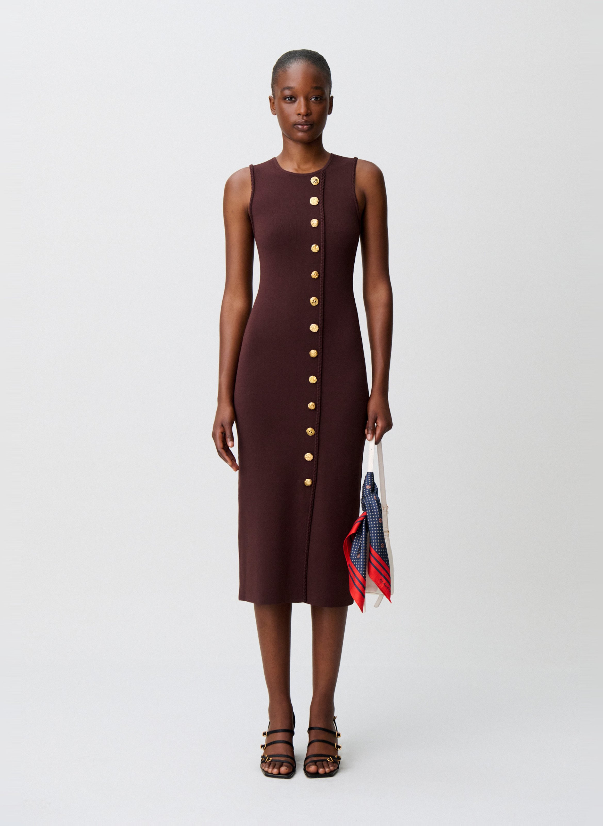 Long fitted dress CLAUDIE PIERLOT Brown