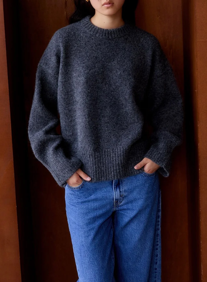 Weiter Rundhalspullover aus Mohair-Mix SURPRISE Grau