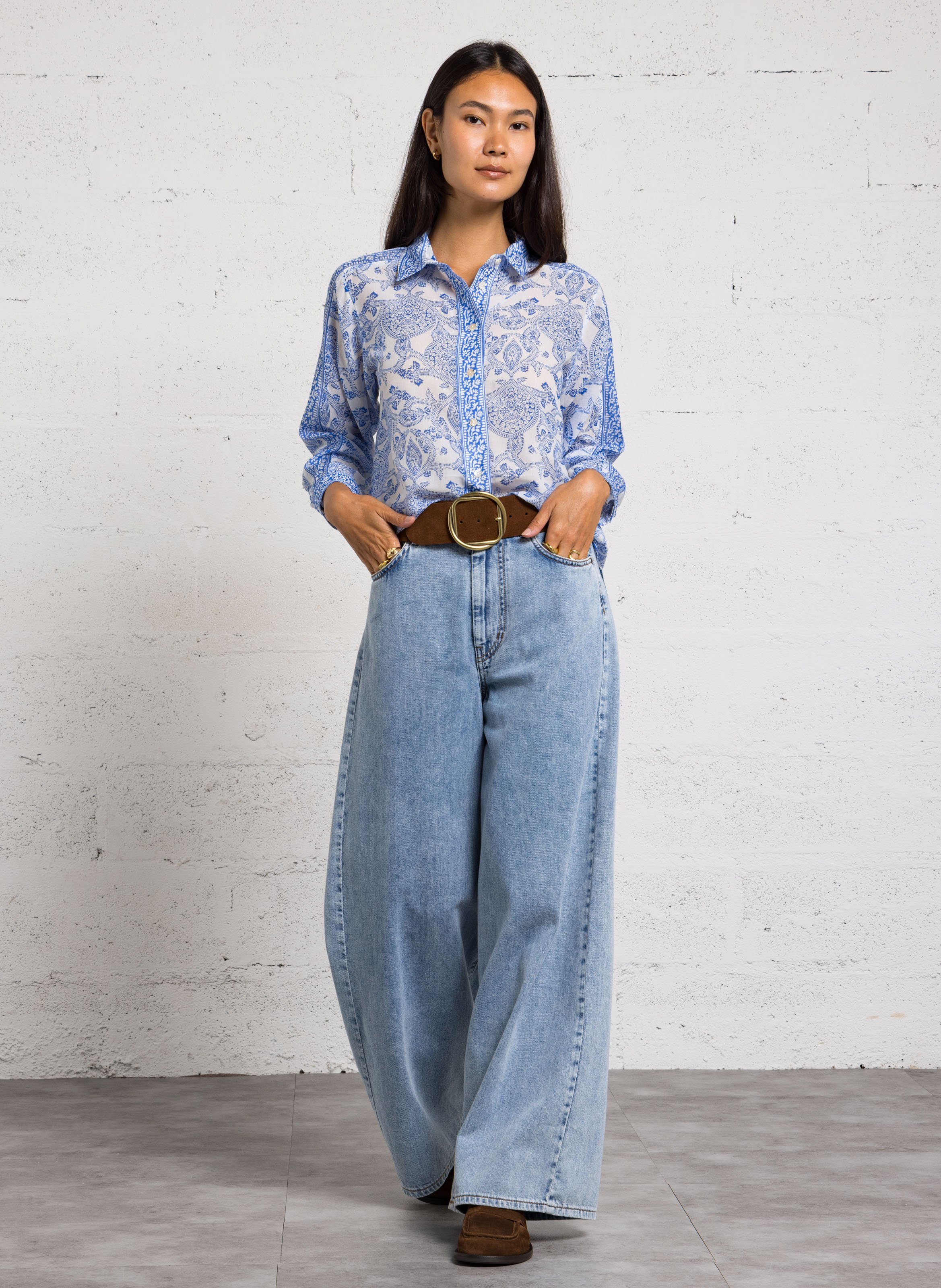 Chemise col classique  MAISON 123 Prune