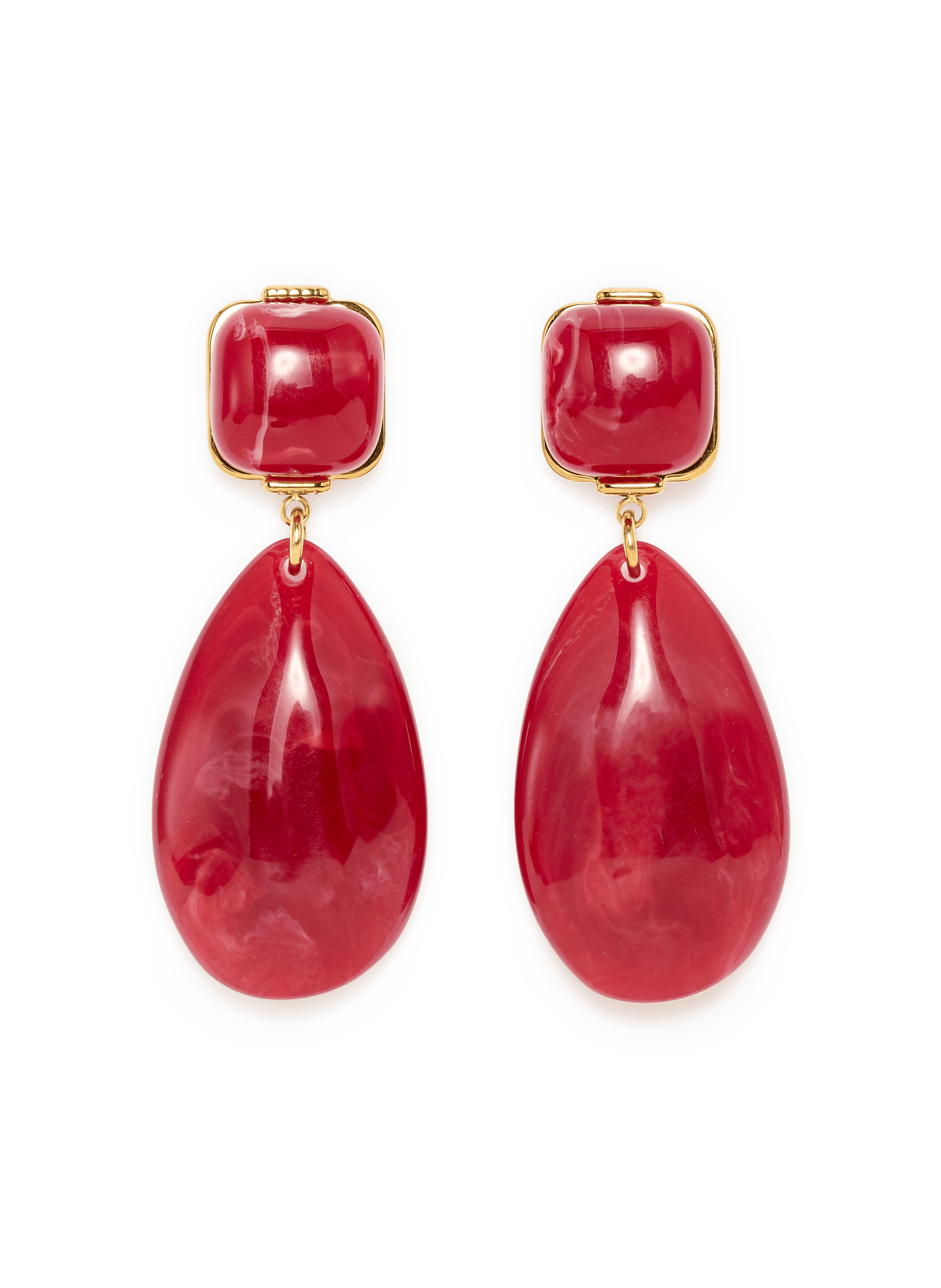Chunky resin earrings AU PRINTEMPS PARIS Red