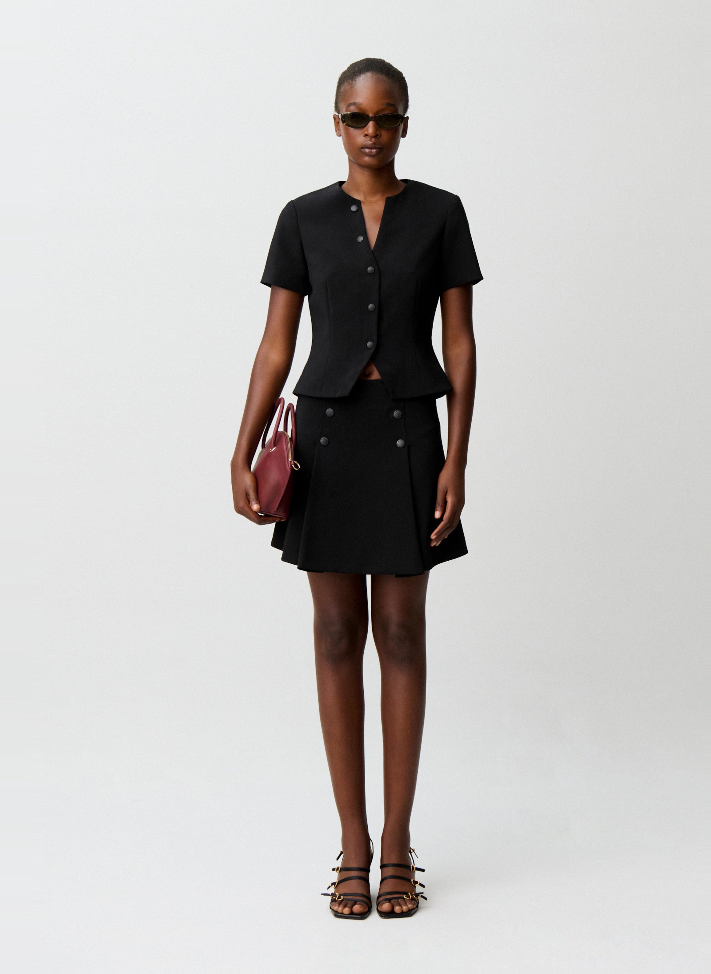 Getailleerde top met V-hals CLAUDIE PIERLOT Zwart