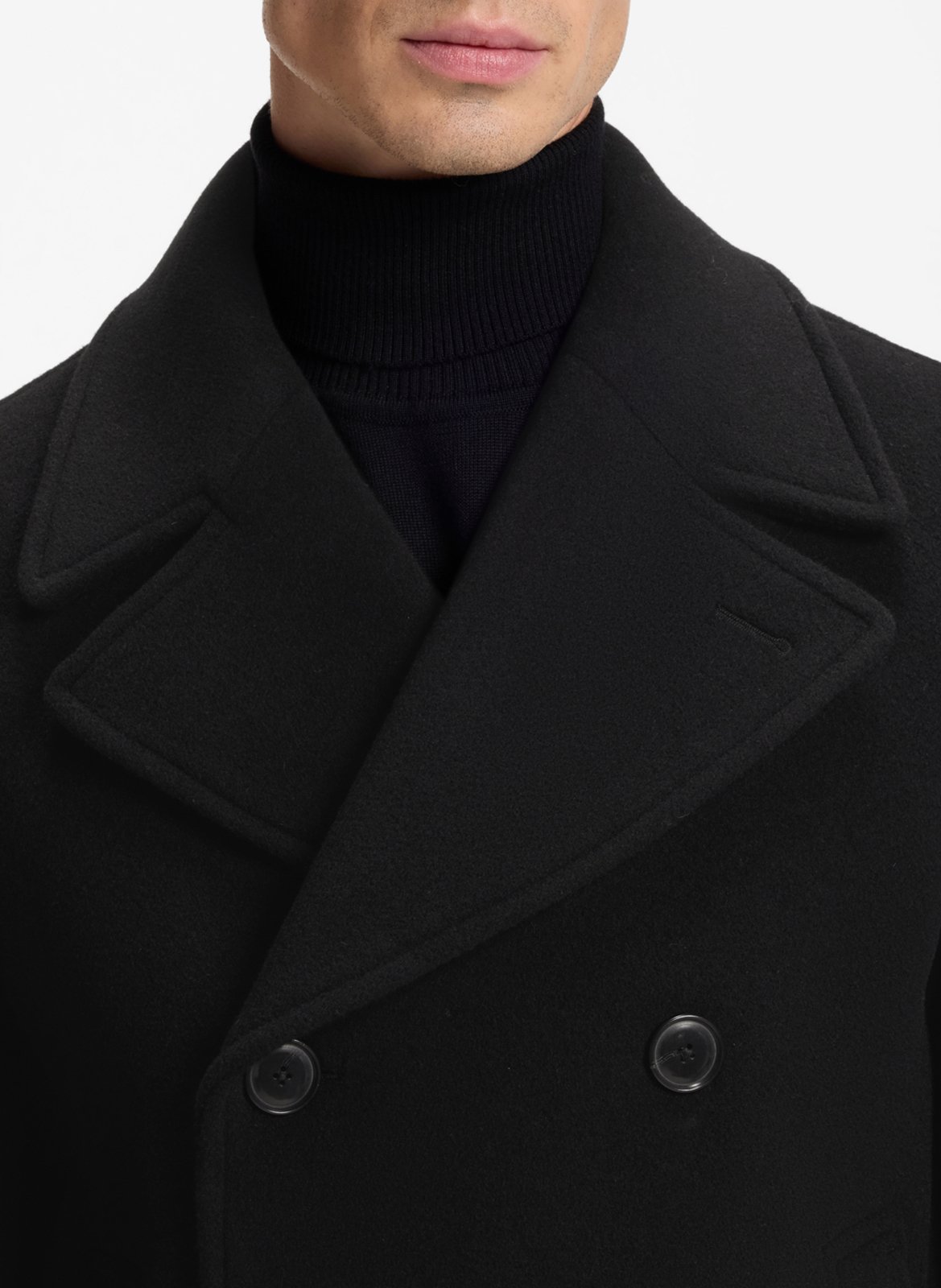 Cross-over wool mix coat BOSS Black