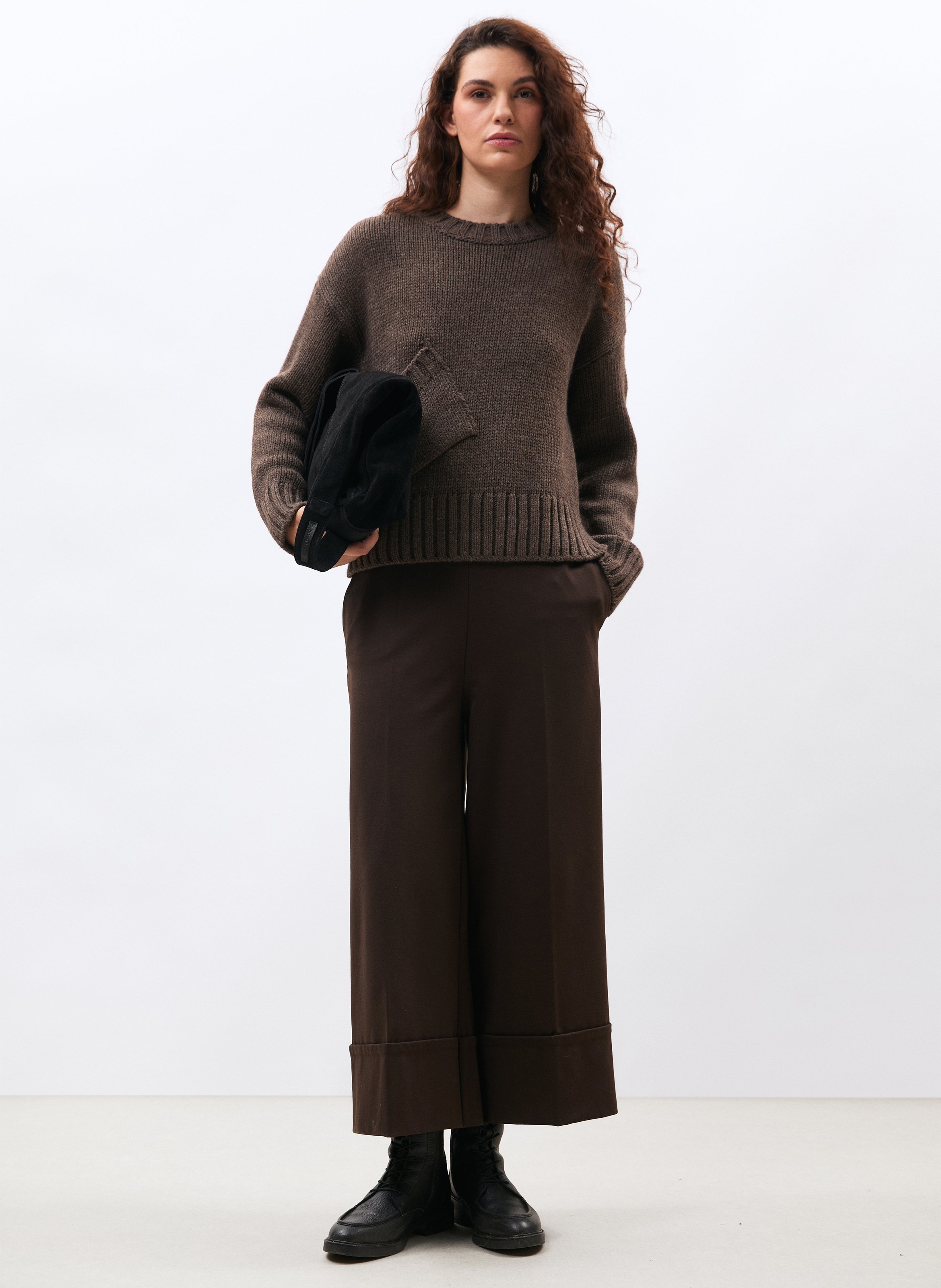 Wide-leg pants HUMILITY Brown