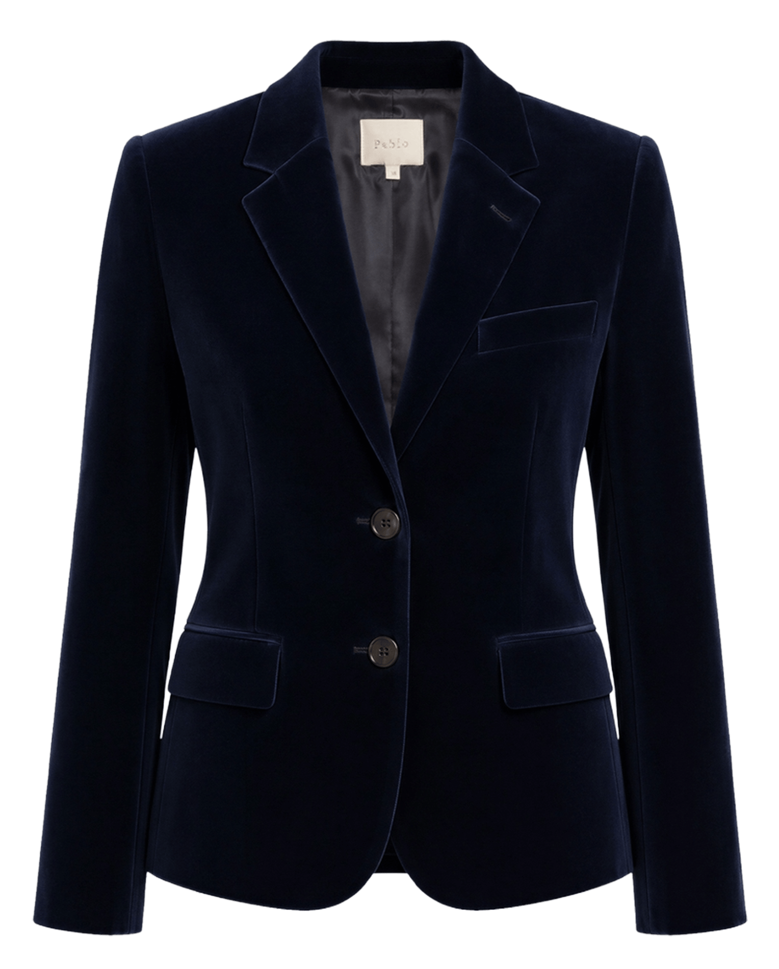 Blazer cintré en velours lisse de coton mélangé PABLO Bleu