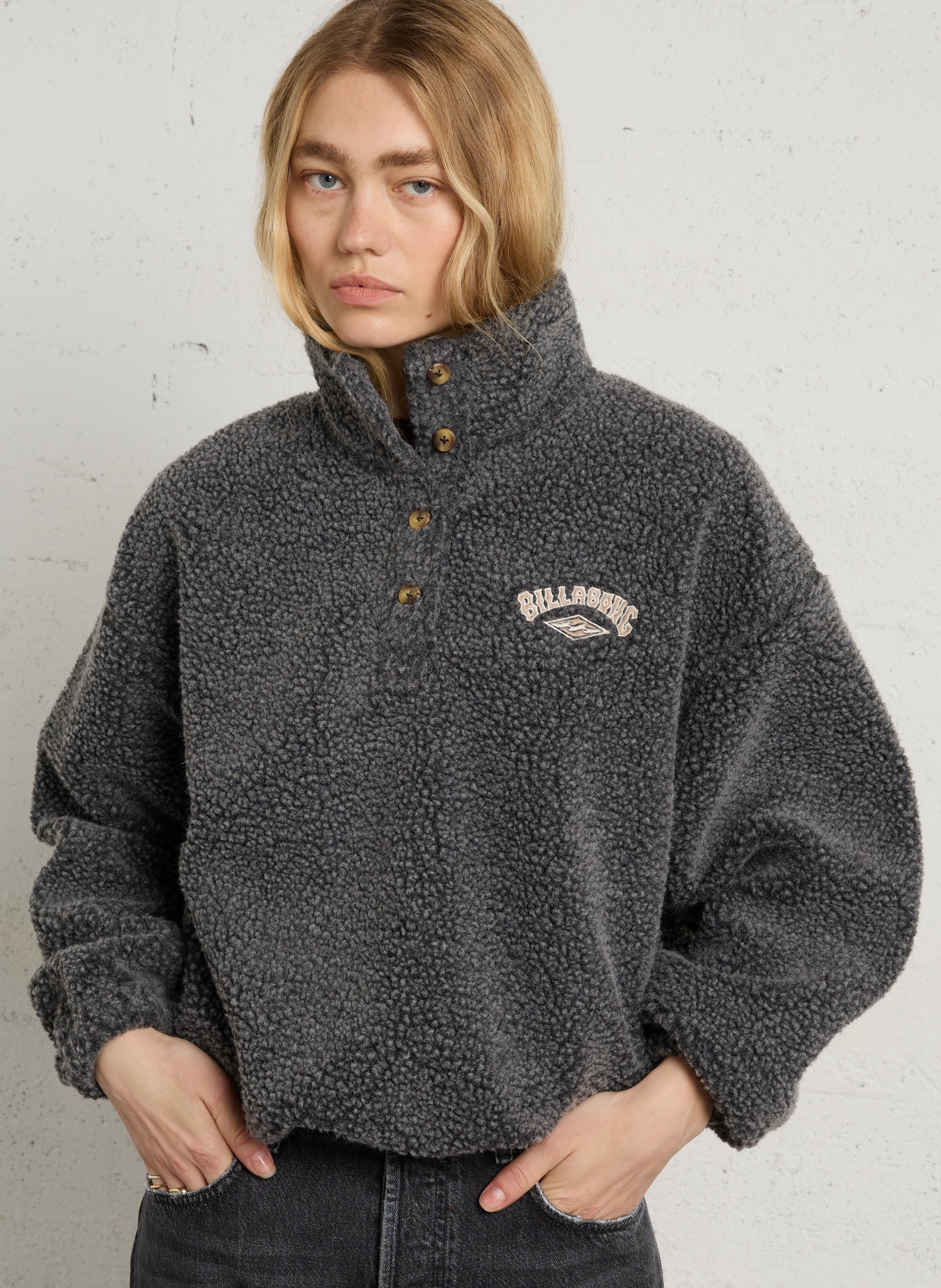 Polaire oversize col montant boutonné BILLABONG