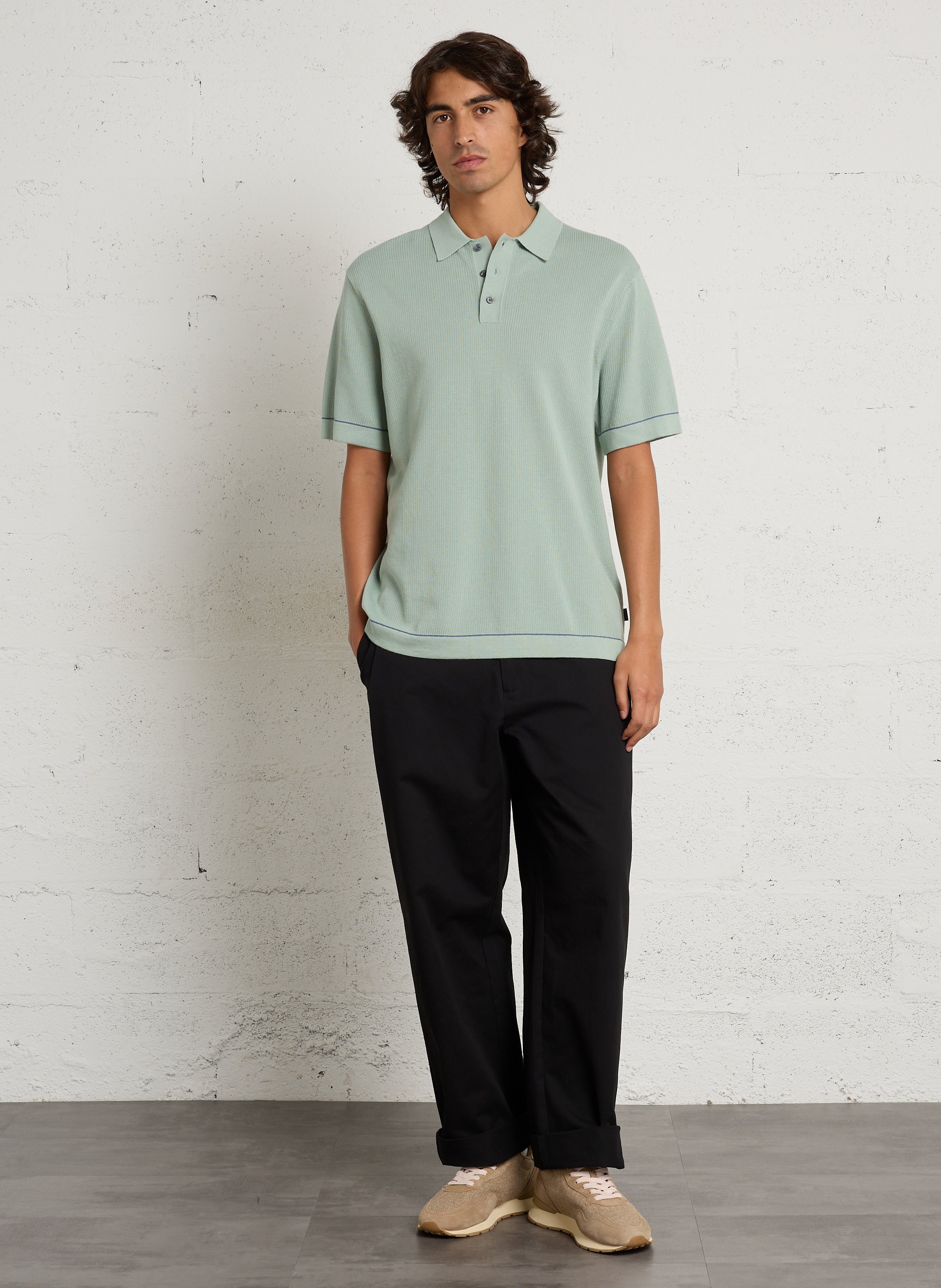 Polo droit en coton épais HACKETT Vert