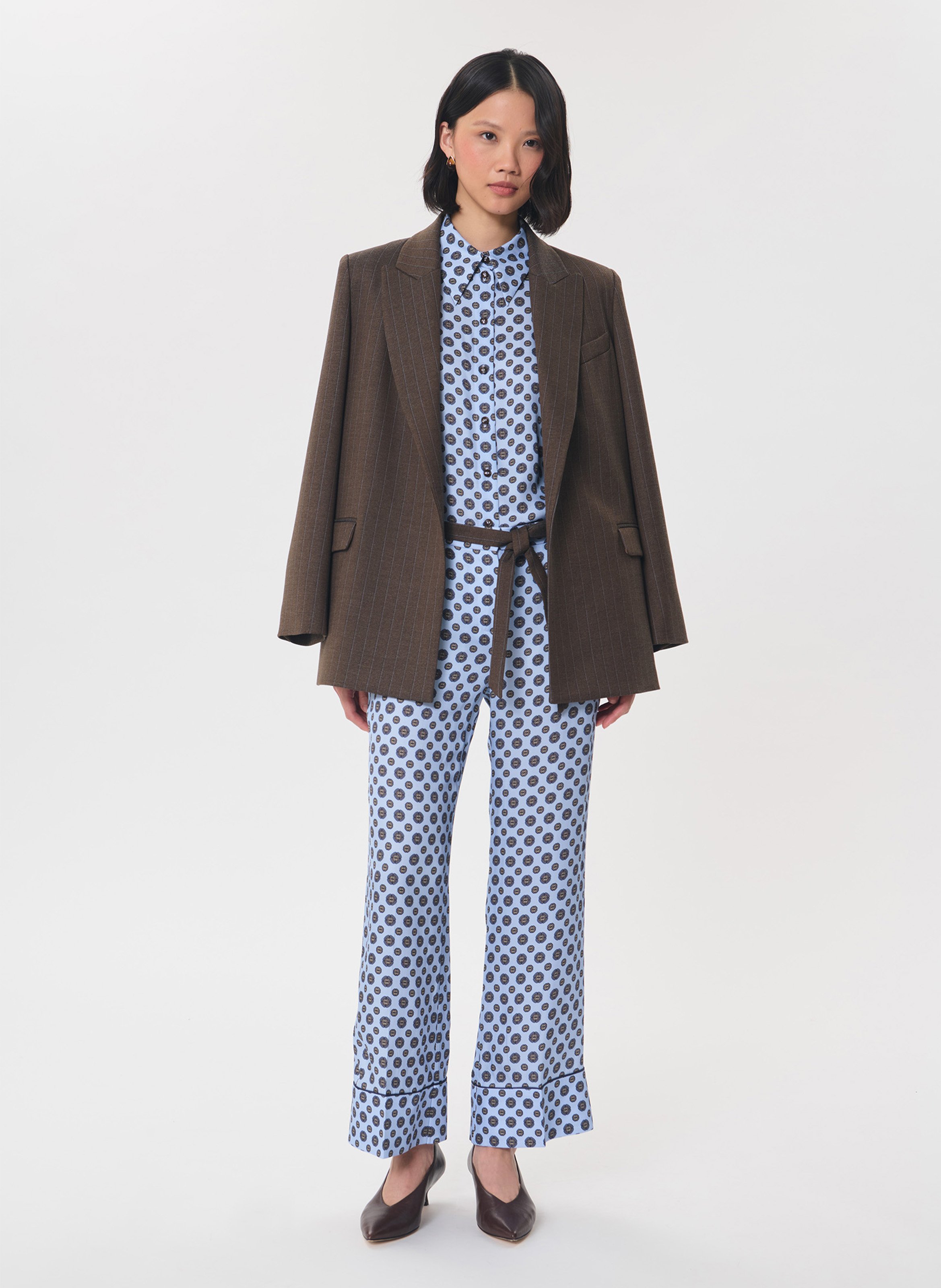 Gerade geschnittene Bluse mit Print TARA JARMON Blau