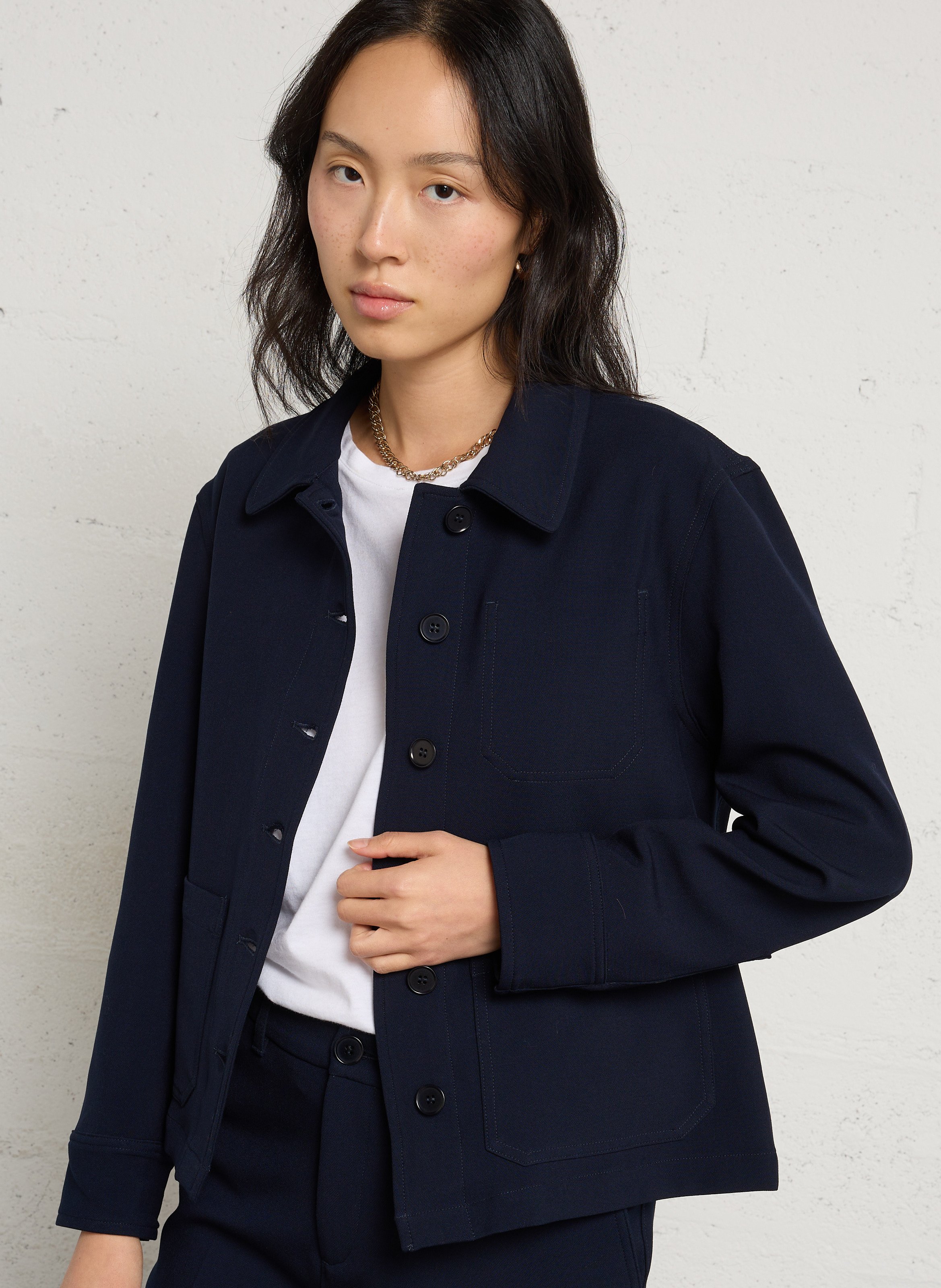 Gerade geschnittene Jacke mit klassischem Kragen BENSIMON Blau