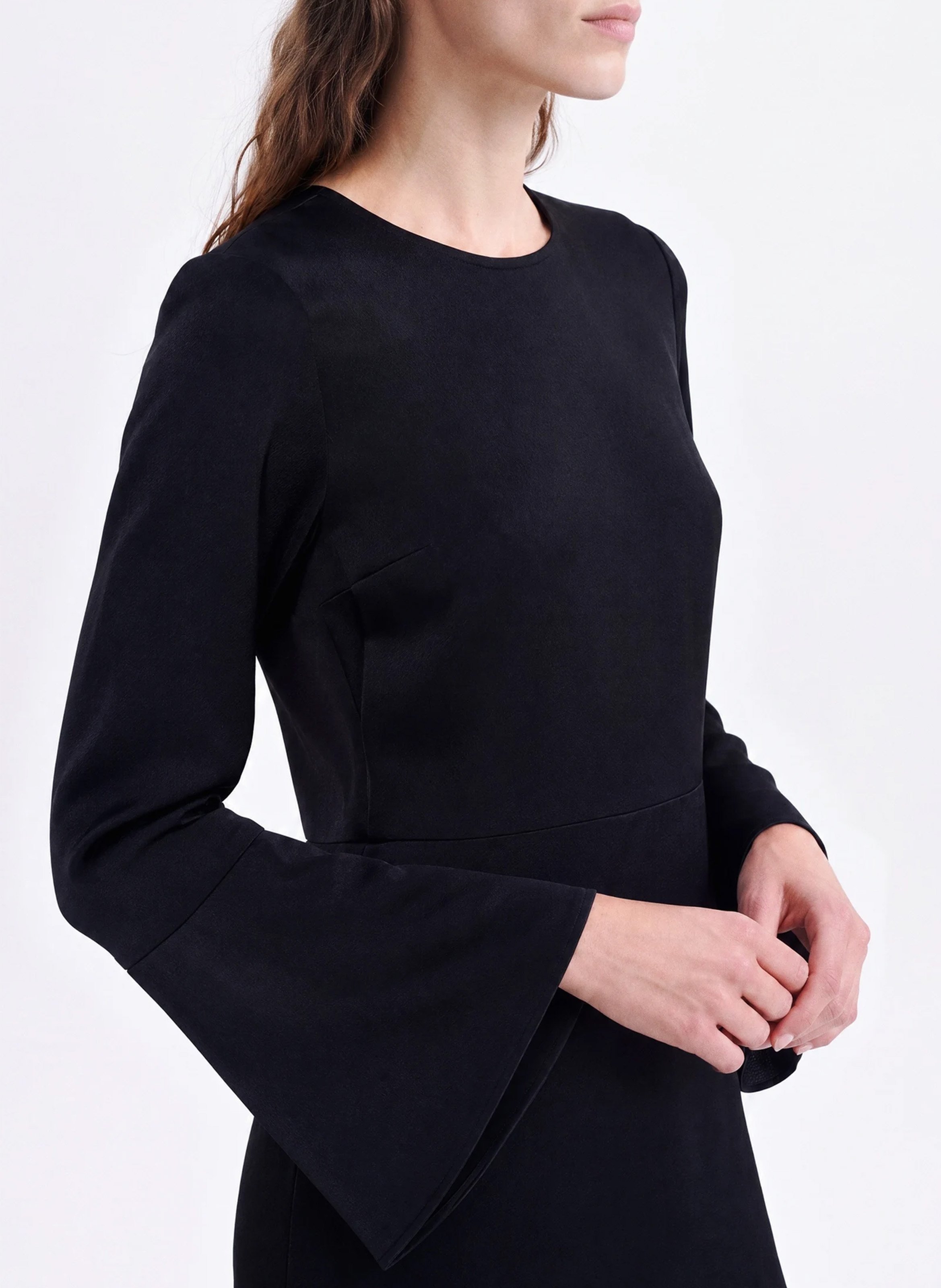 Langes Kleid mit ausgestellten 3/4-Ärmeln VANESSA BRUNO Schwarz