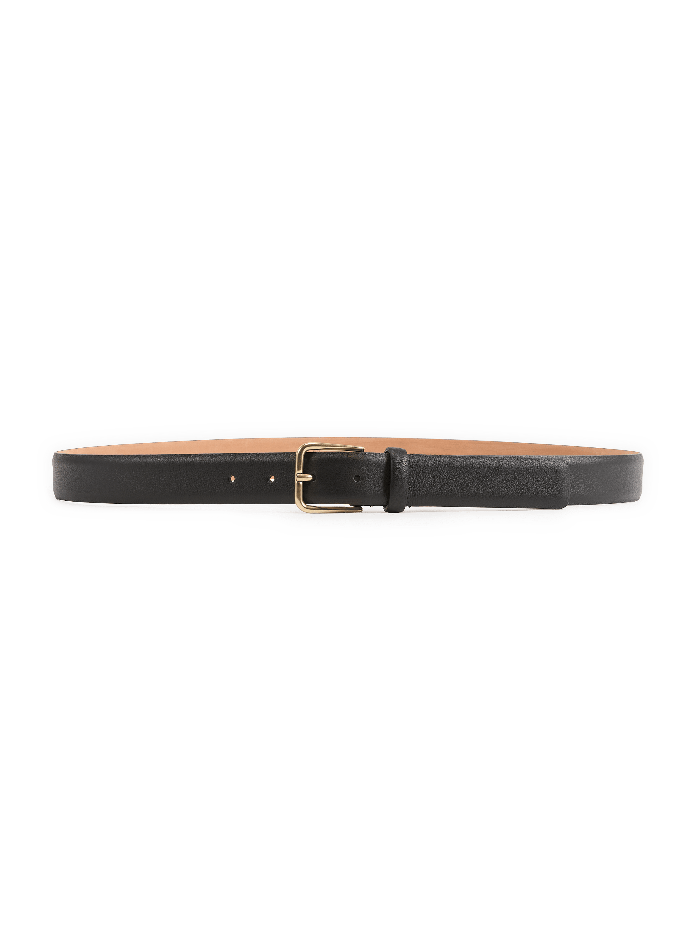 Plain cowhide leather belt SAISON 1865 Black