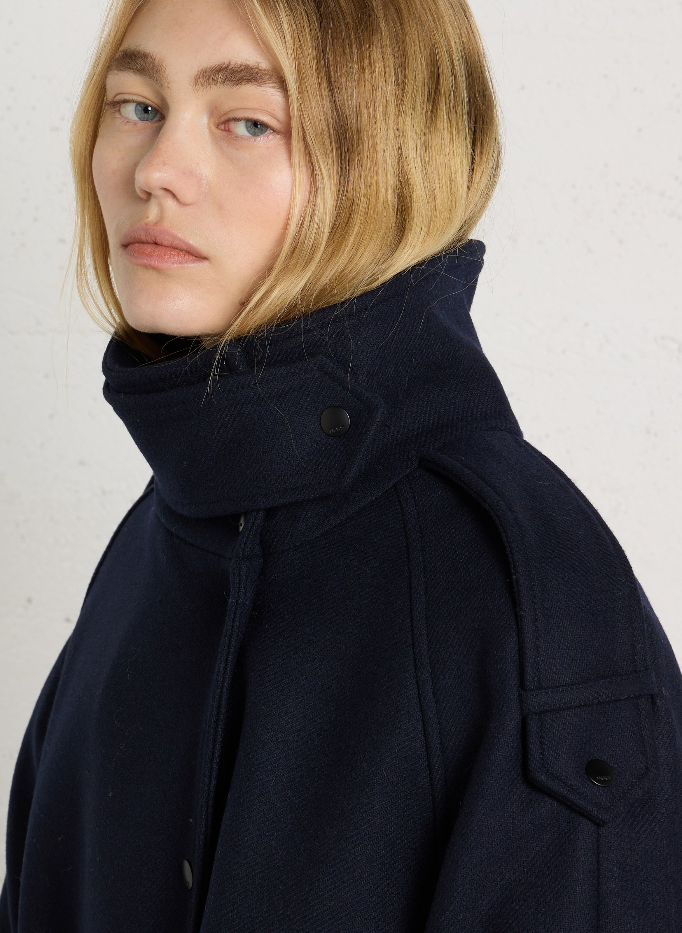 Short trench coat with stand-up collar IKKS Blue