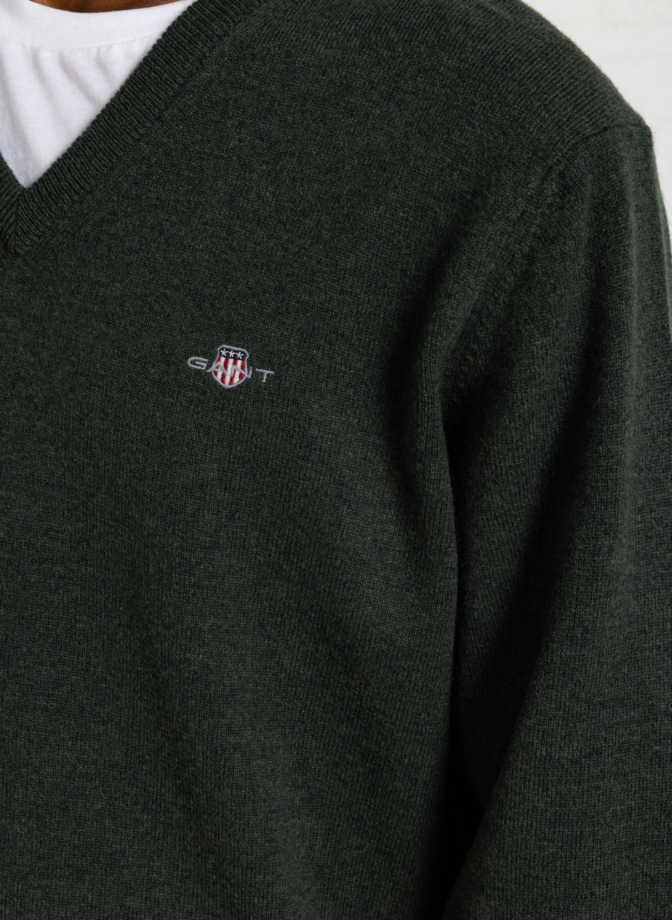 Wollpullover mit V-Ausschnitt GANT Grun