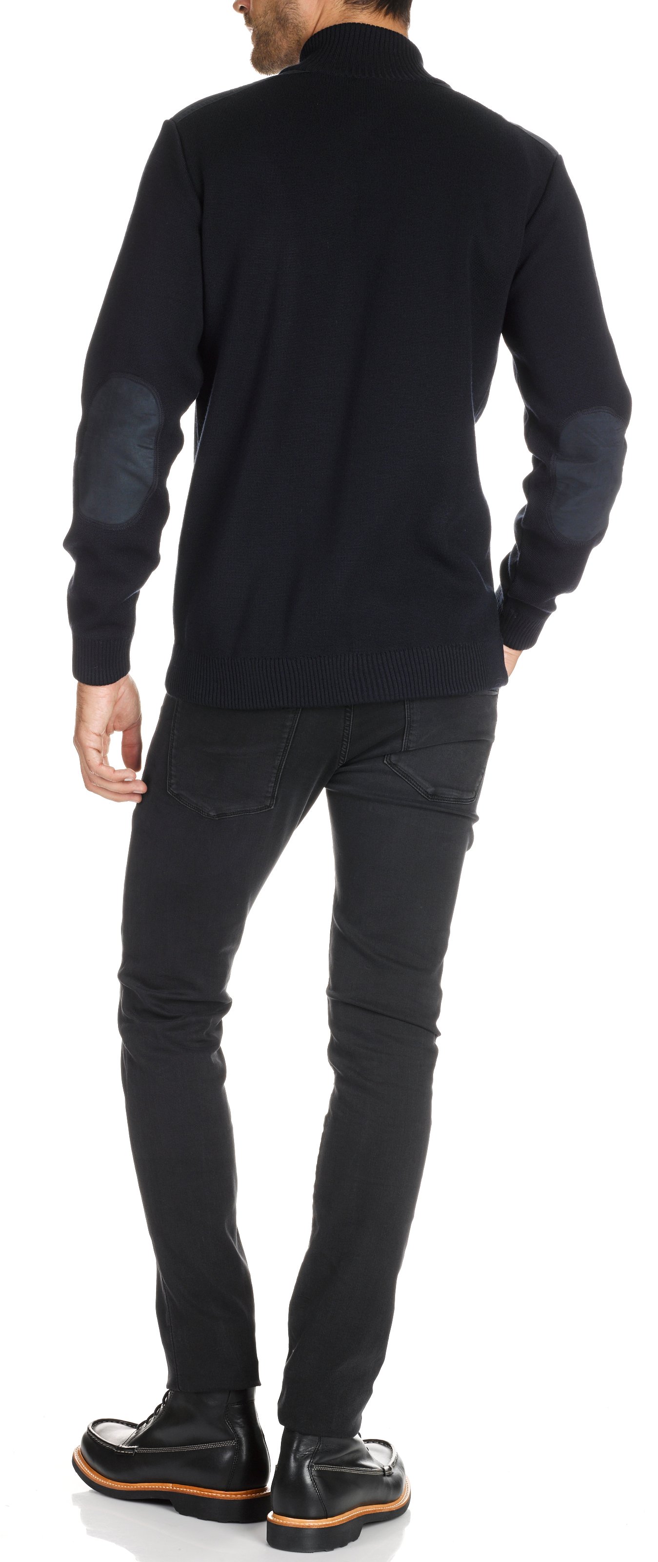 Gilet zippé à coudières en laine mélangée ARMOR LUX Bleu