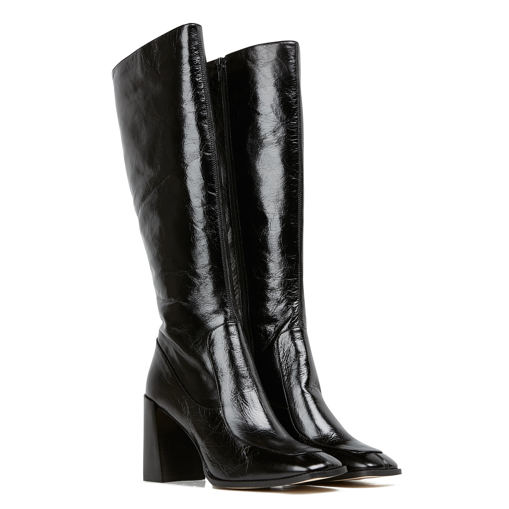 Vintage-Lederstiefel mit Absatz JONAK Schwarz