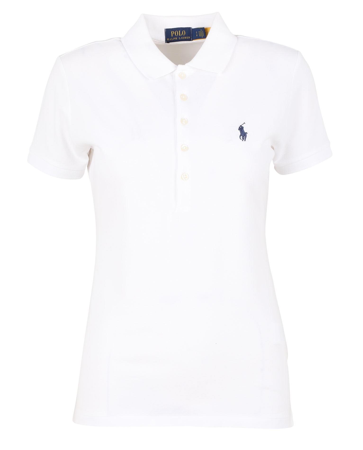 Tee-shirt col polo en coton mélangé POLO RALPH LAUREN Blanc
