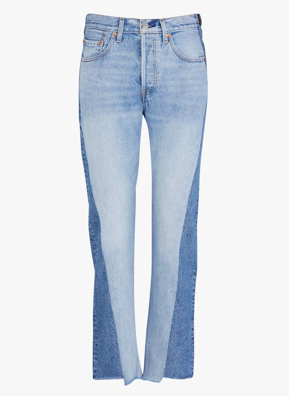 Jean droit taille haute en coton 501 jeans spliced Jean délavé