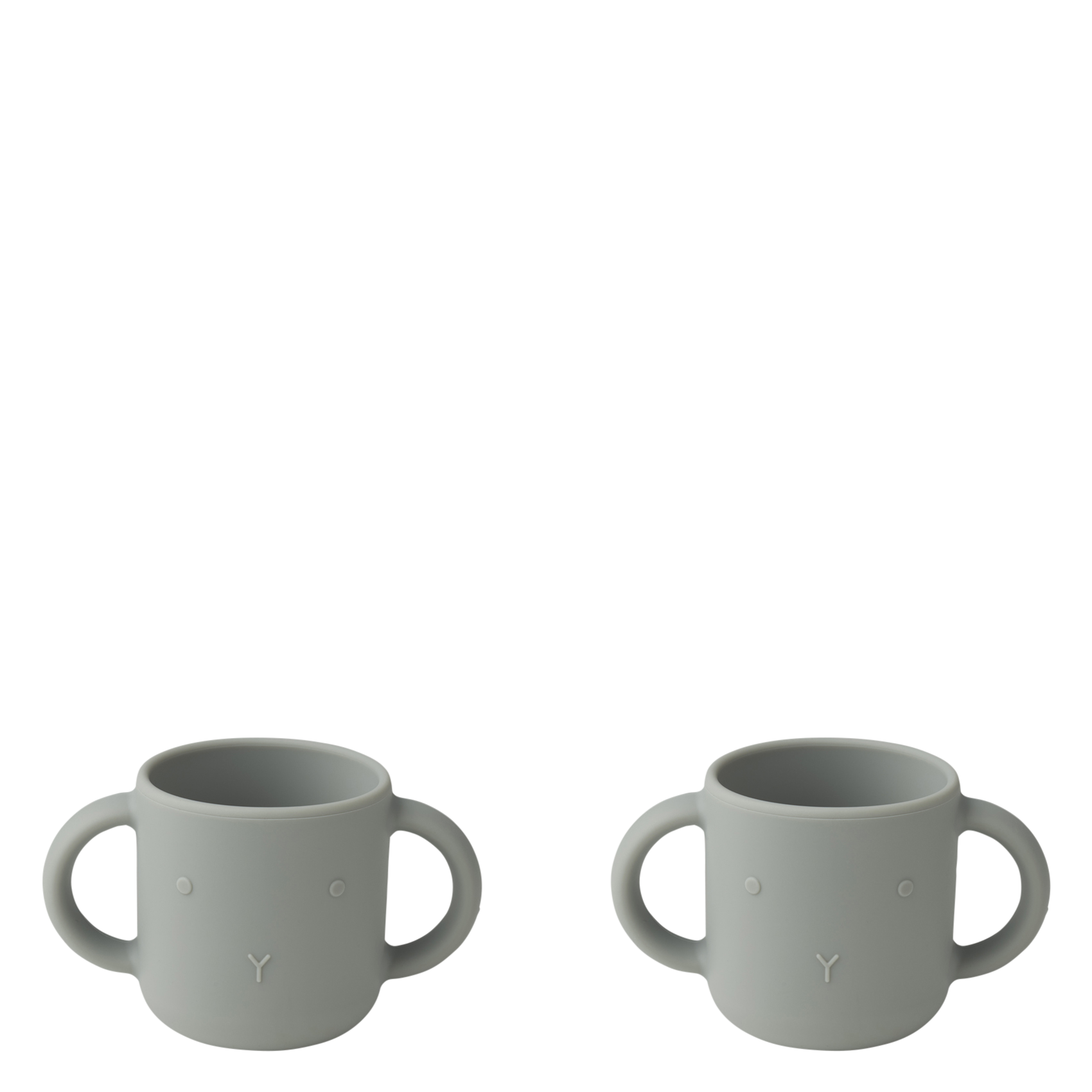 Duo de tasses relief moustache de chat GENE Rabbit dove blue