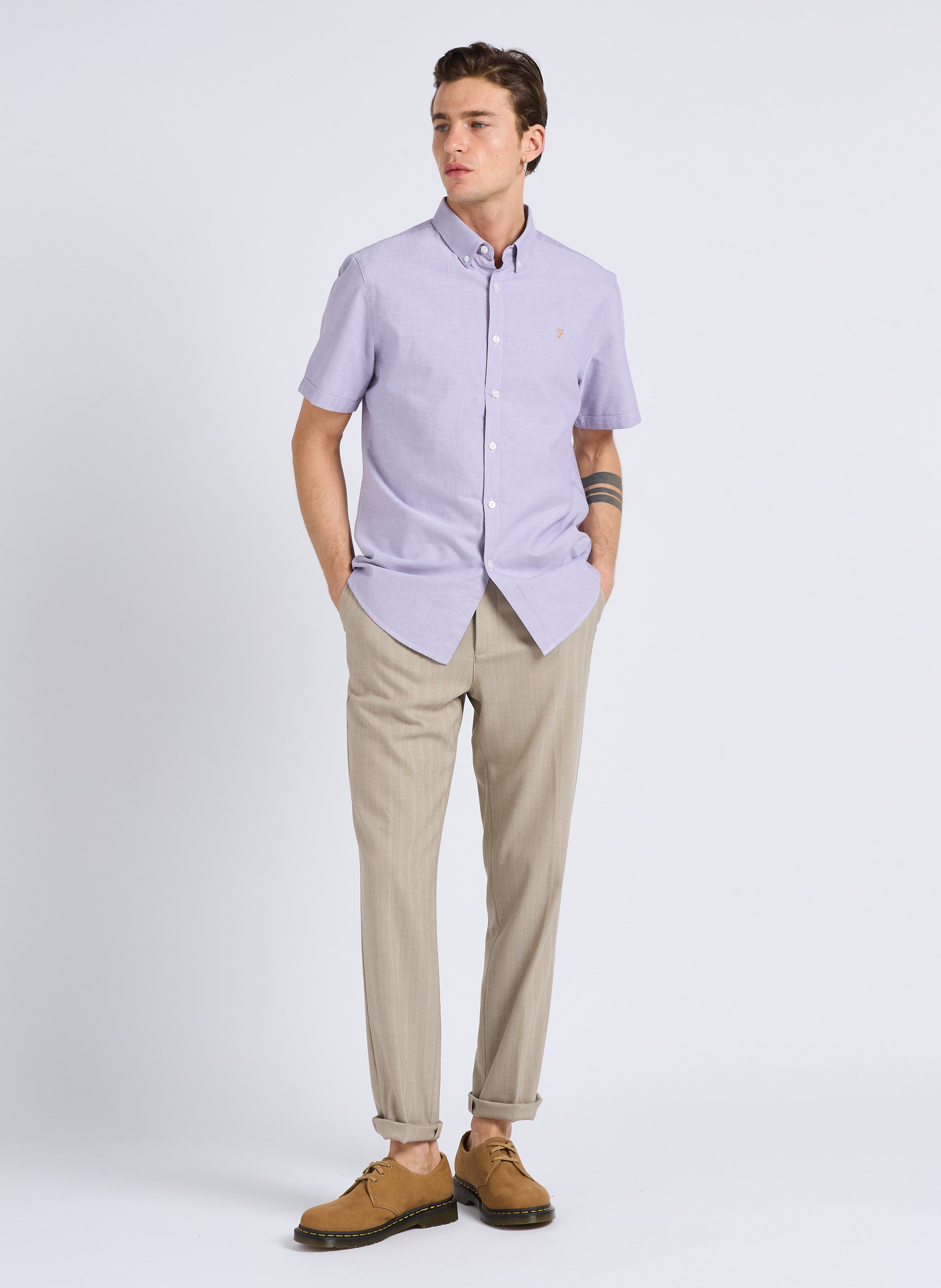 Herringbone suit pants Brown