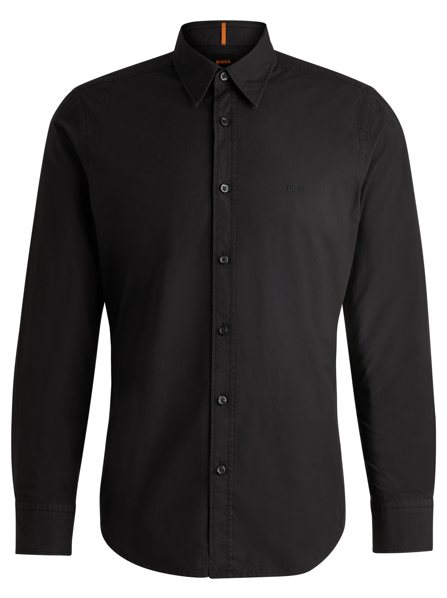 Chemise regular en coton BOSS Noir