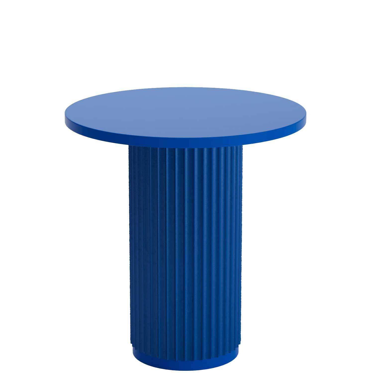 Ribbed round side table POTIRON PARIS Blue