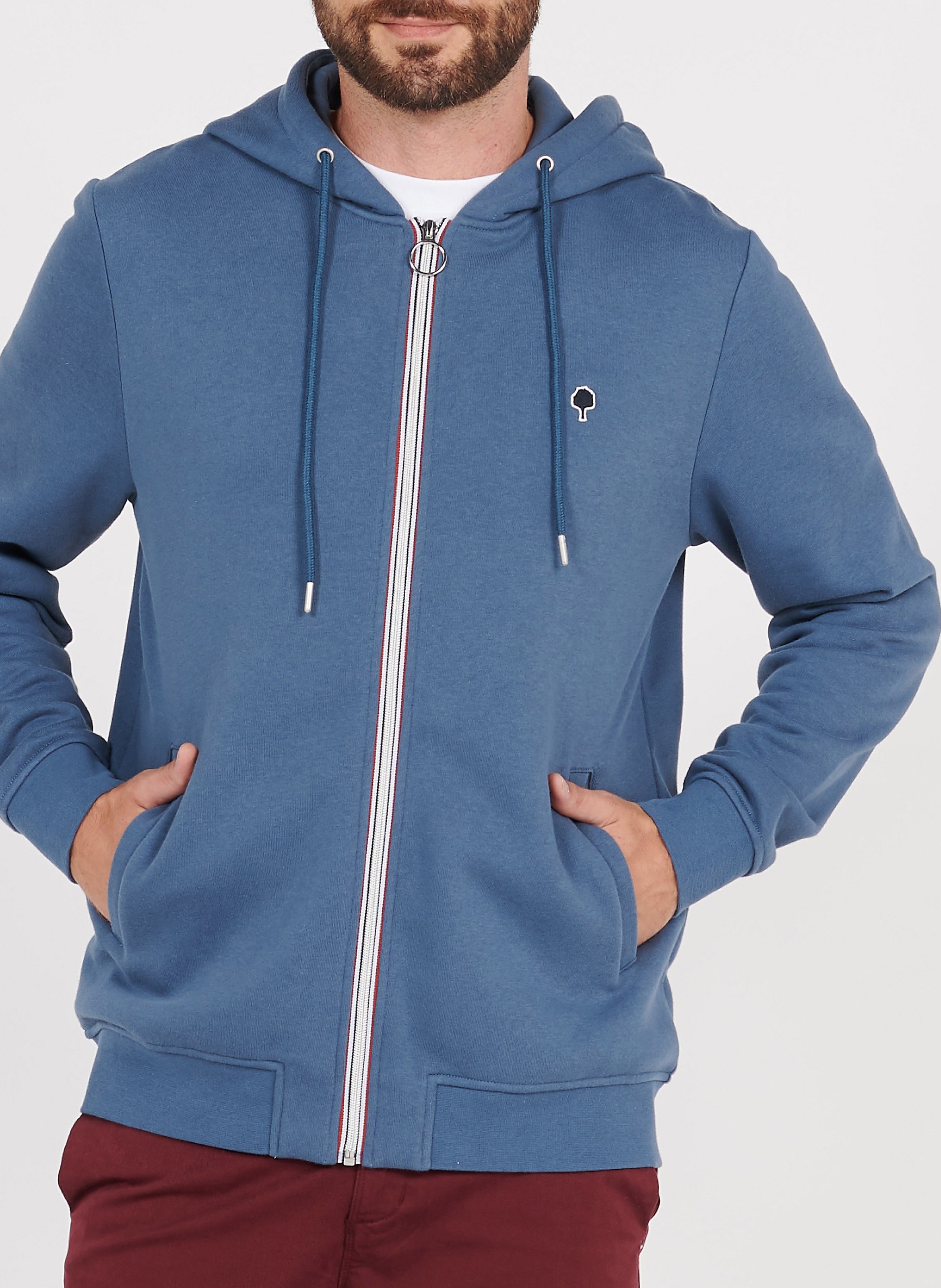 Regular-fit cotton-blend hoodie FAGUO Blue