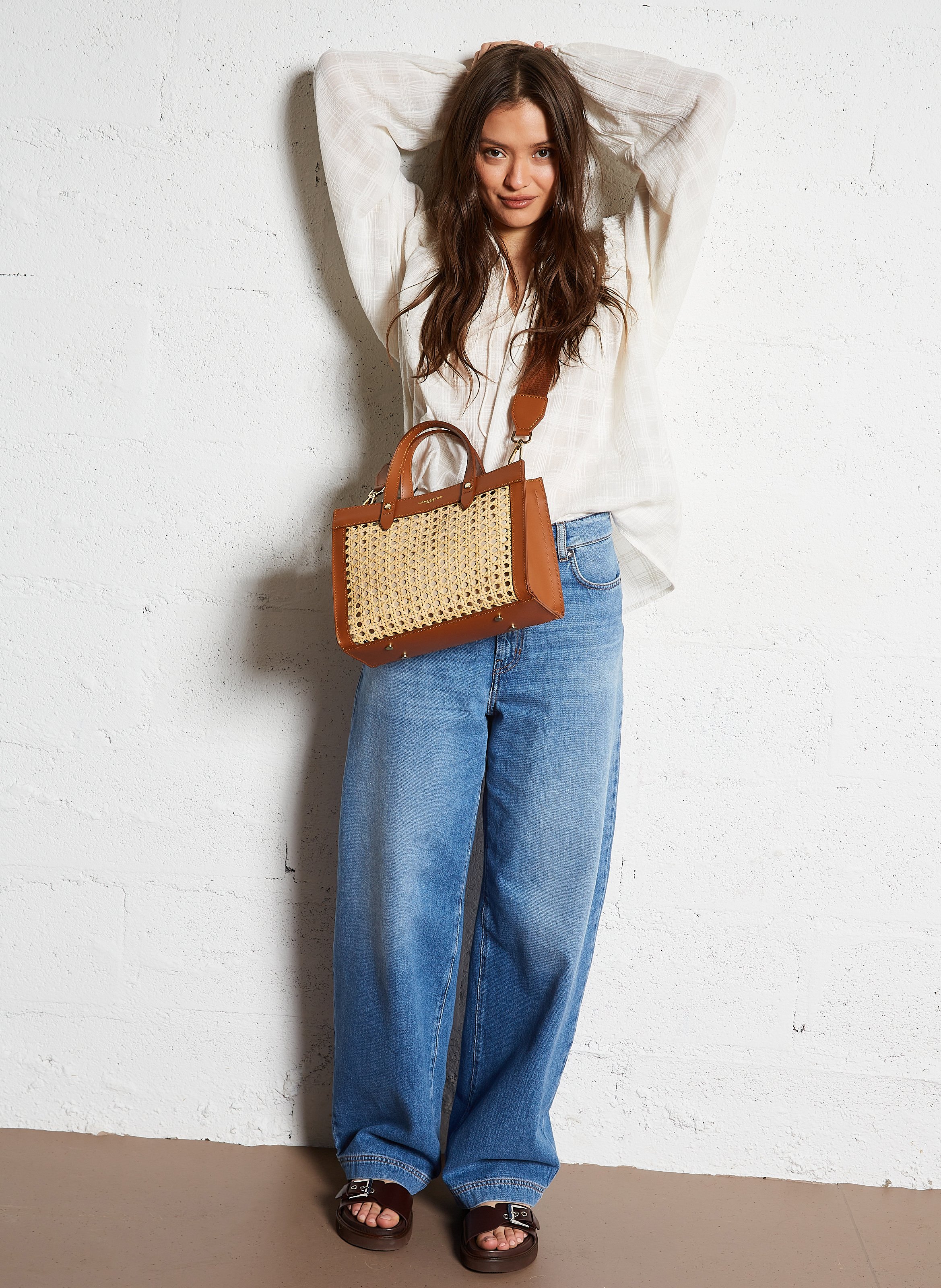 Sac cabas en cuir LANCASTER PARIS Marron