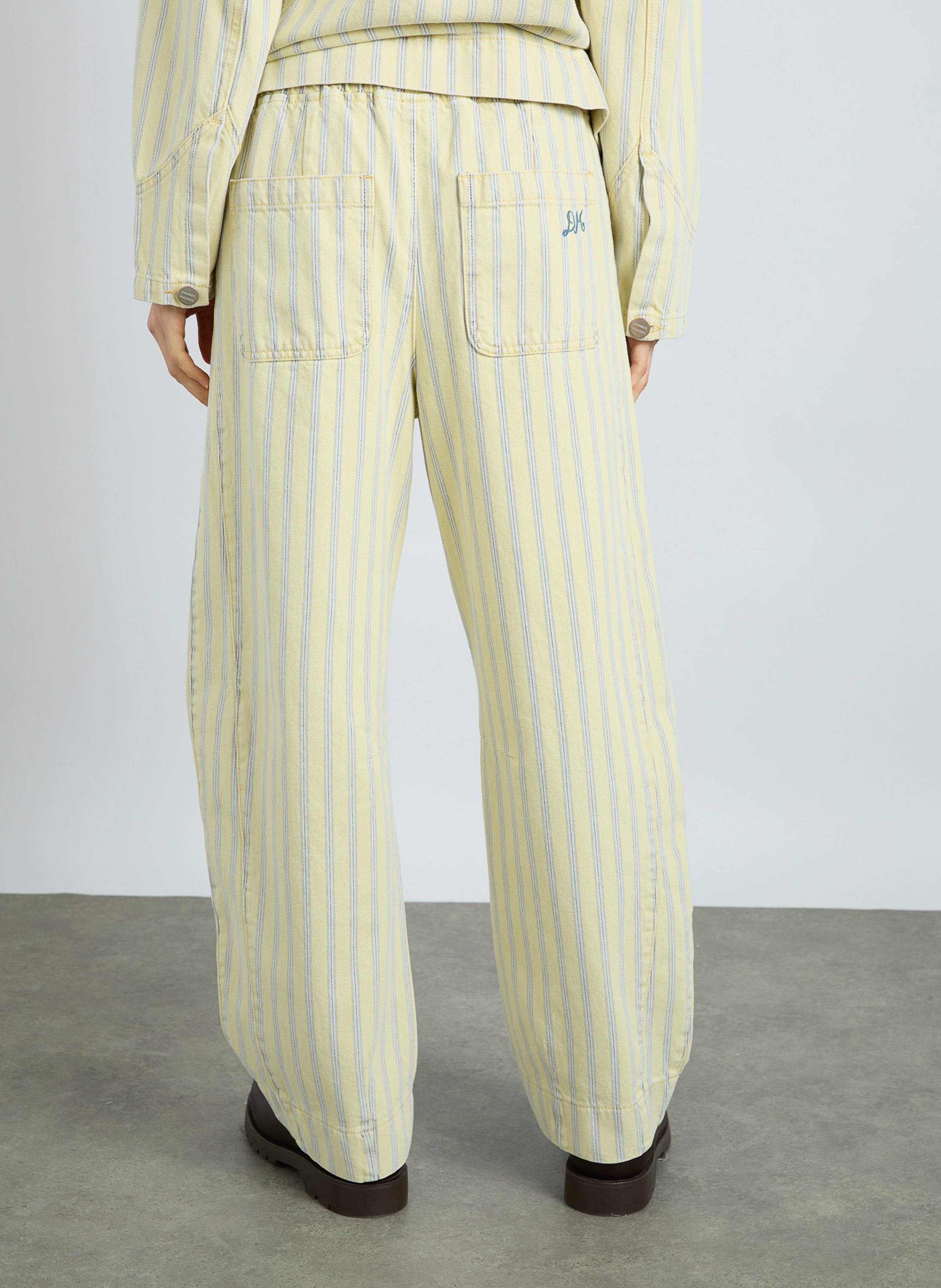 Striped jeans with elastic waistband DAMSON MADDER Yellow