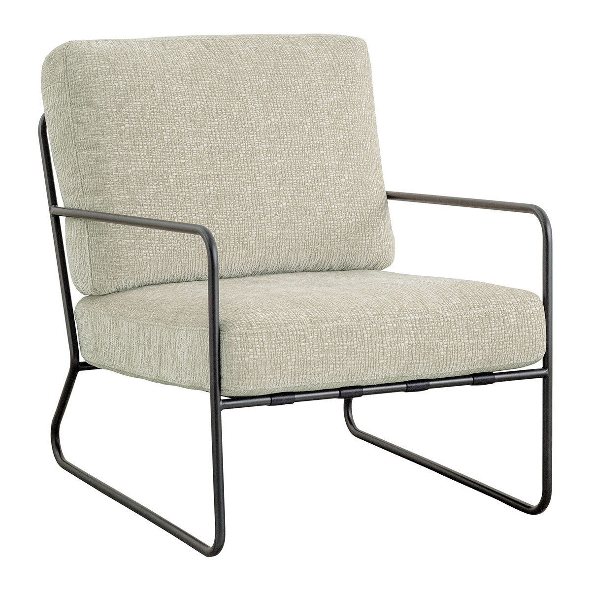 Velvet and metal jacquard fabric armchair BLANC D'IVOIRE Beige
