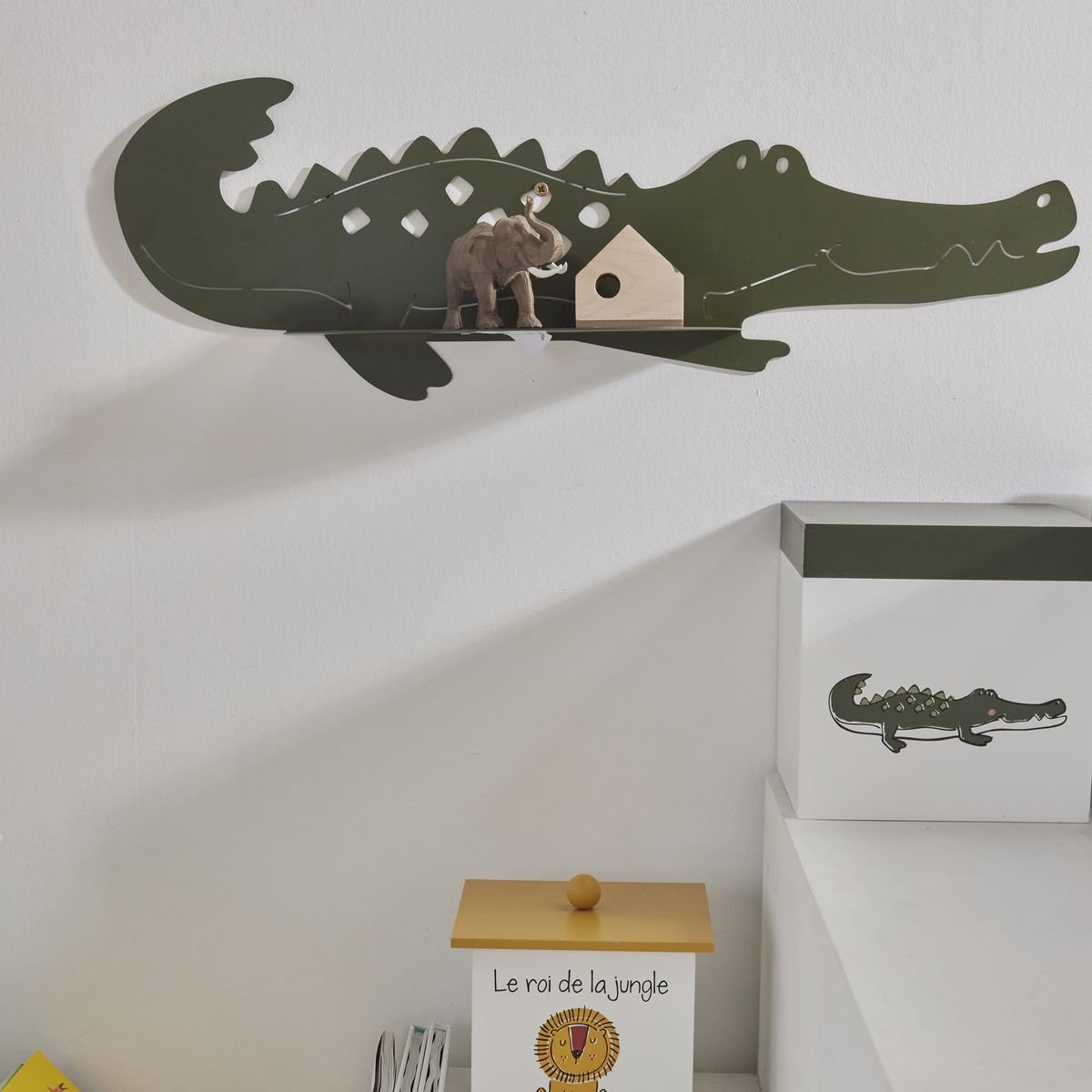 Crocodile metal wall shelf FACTORY Green