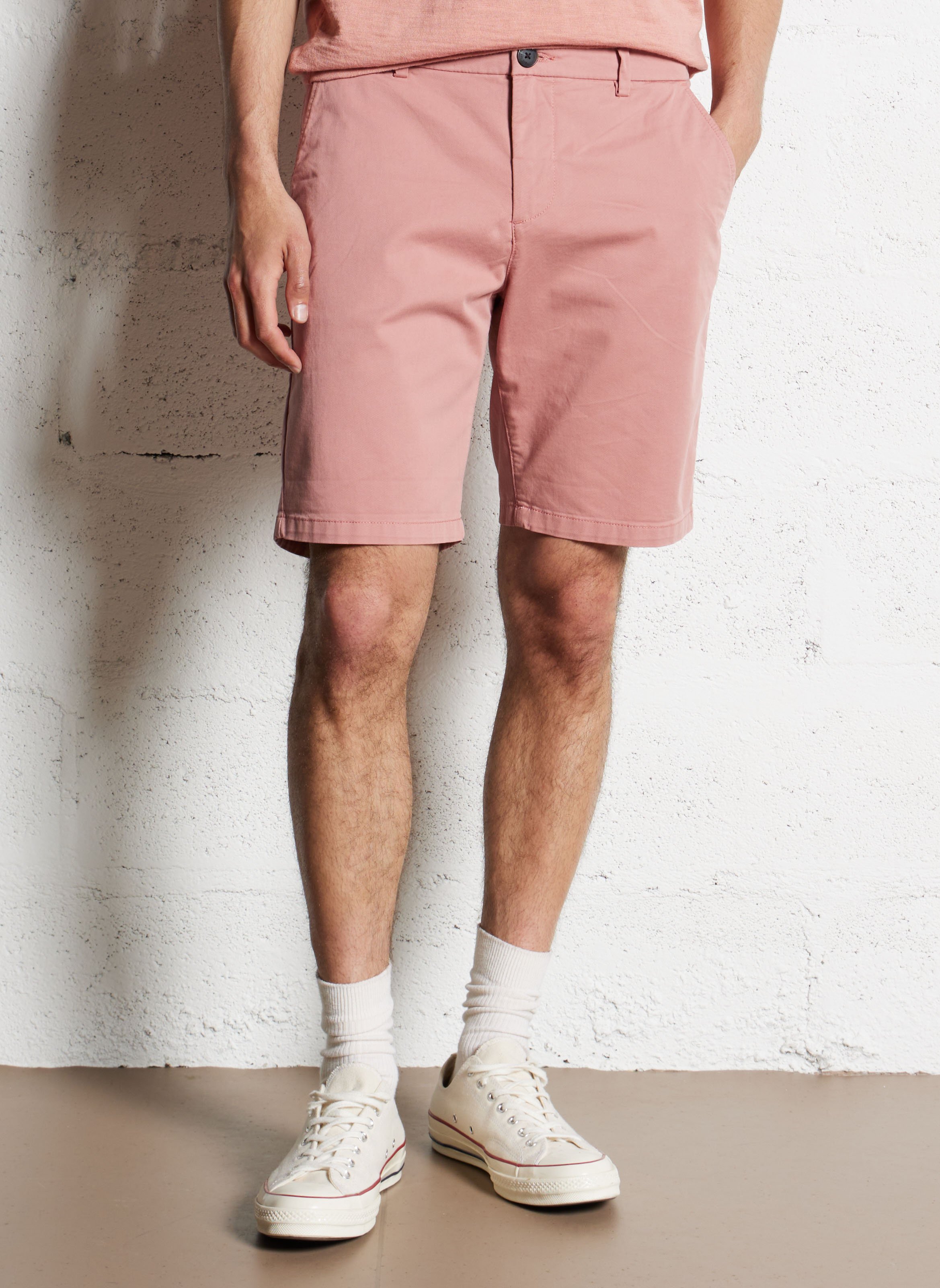 Straight-leg cotton-blend Bermuda shorts IKKS Pink