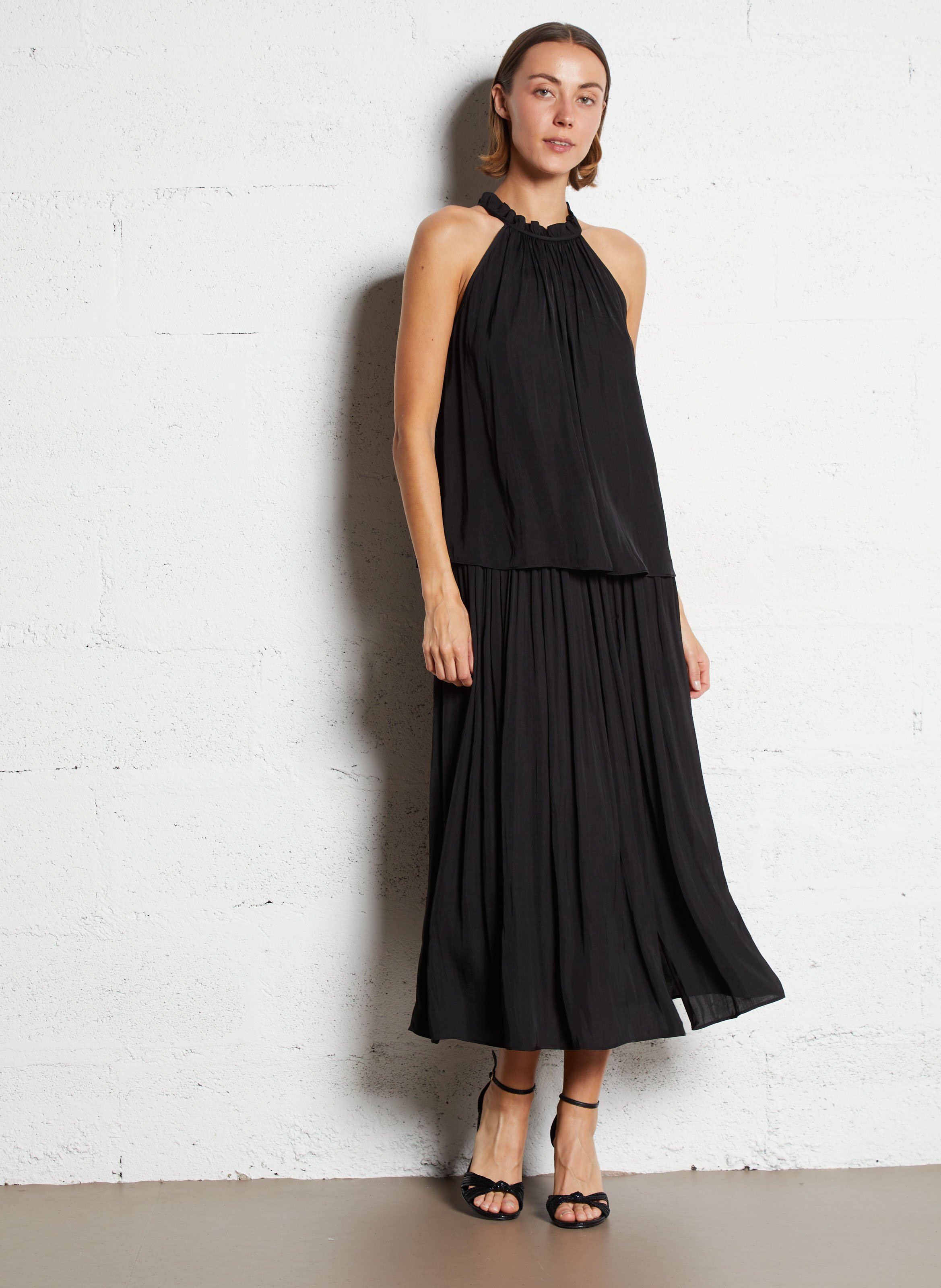 Short floral print henley dress MAISON 123 Black