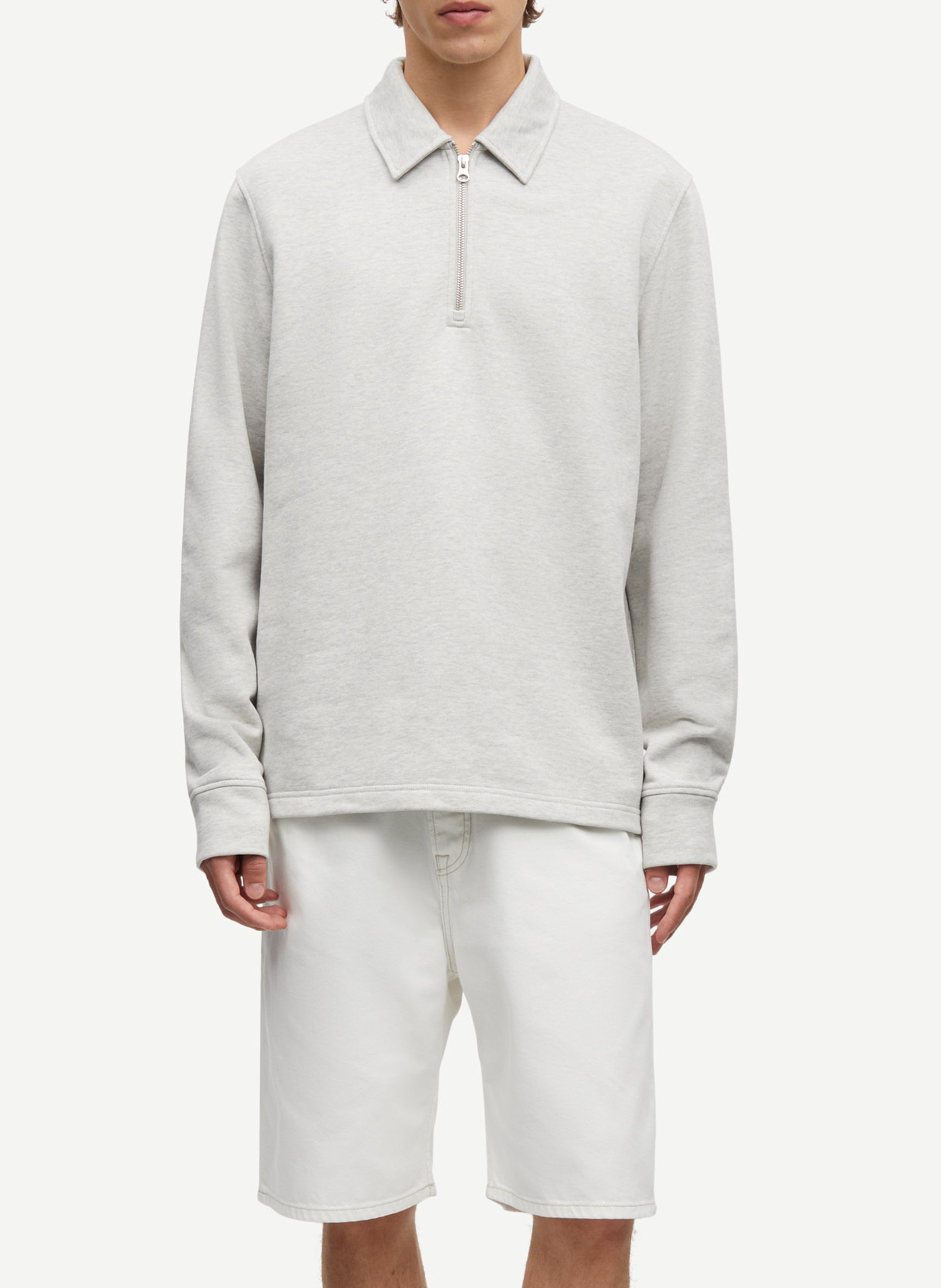 Sweat droit en coton bio SAMSOE SAMSOE Argent