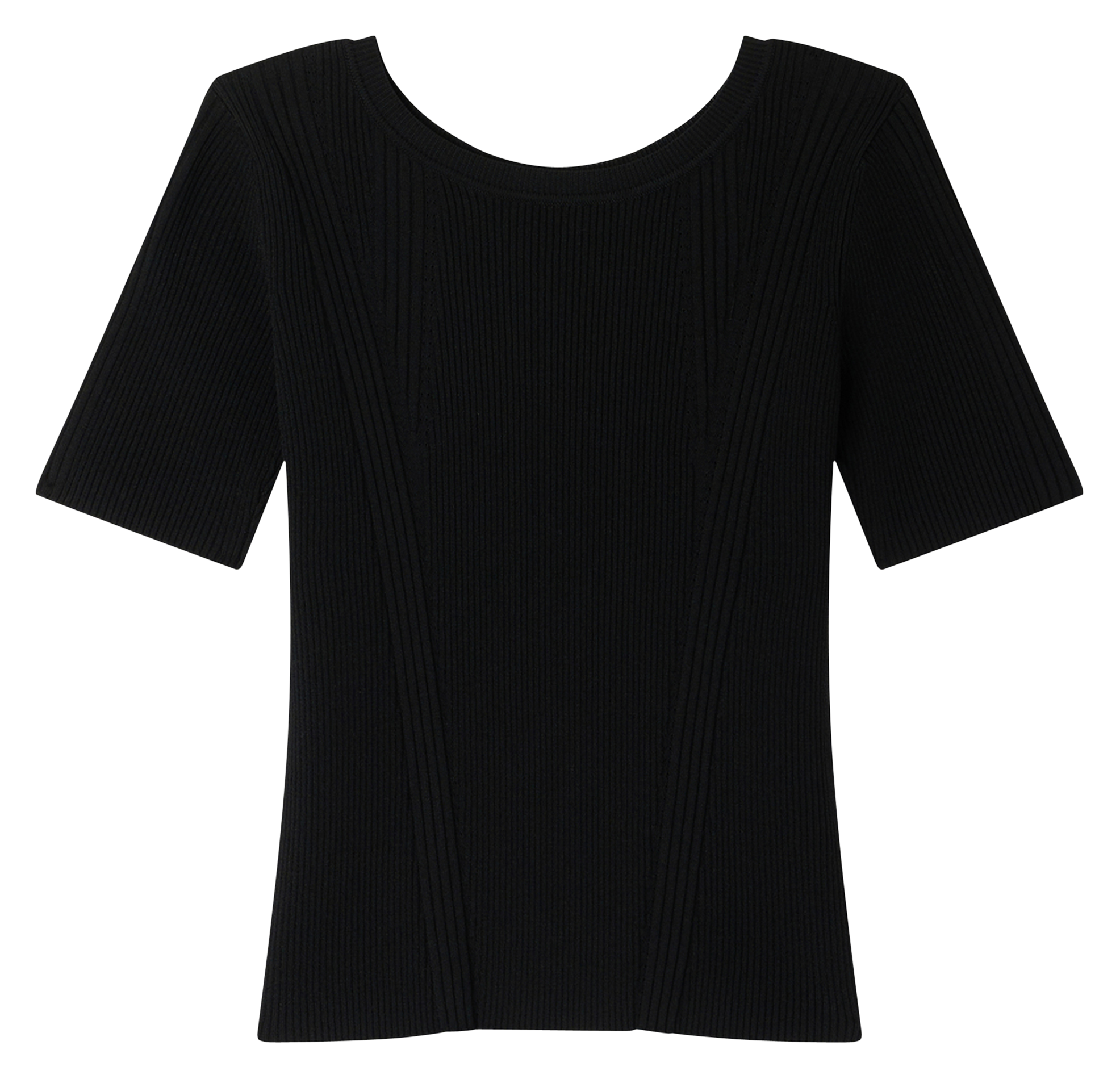 Fitted round neck sweater SESSUN Black