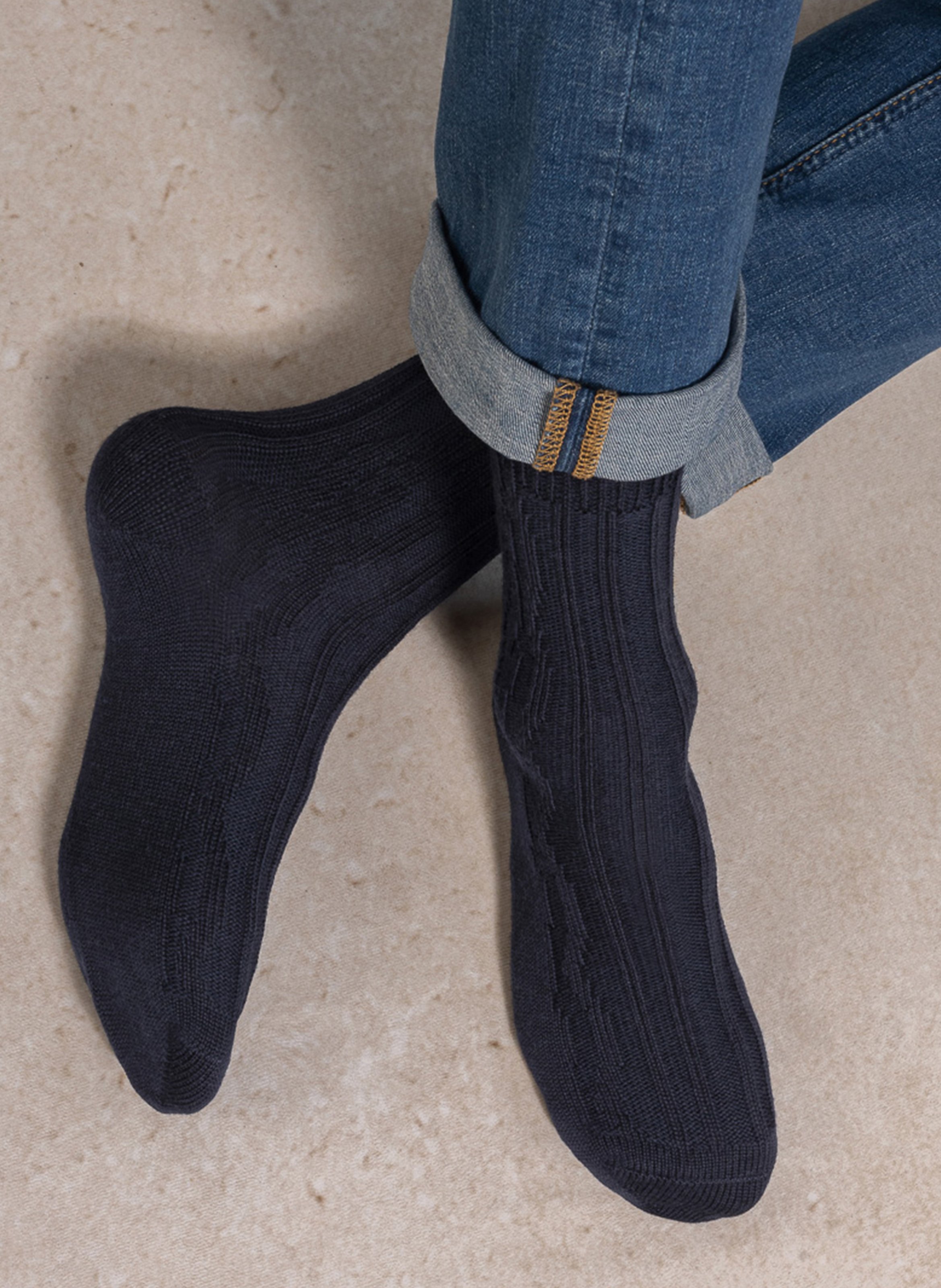Ribbed wool-blend socks BLEUFORET
