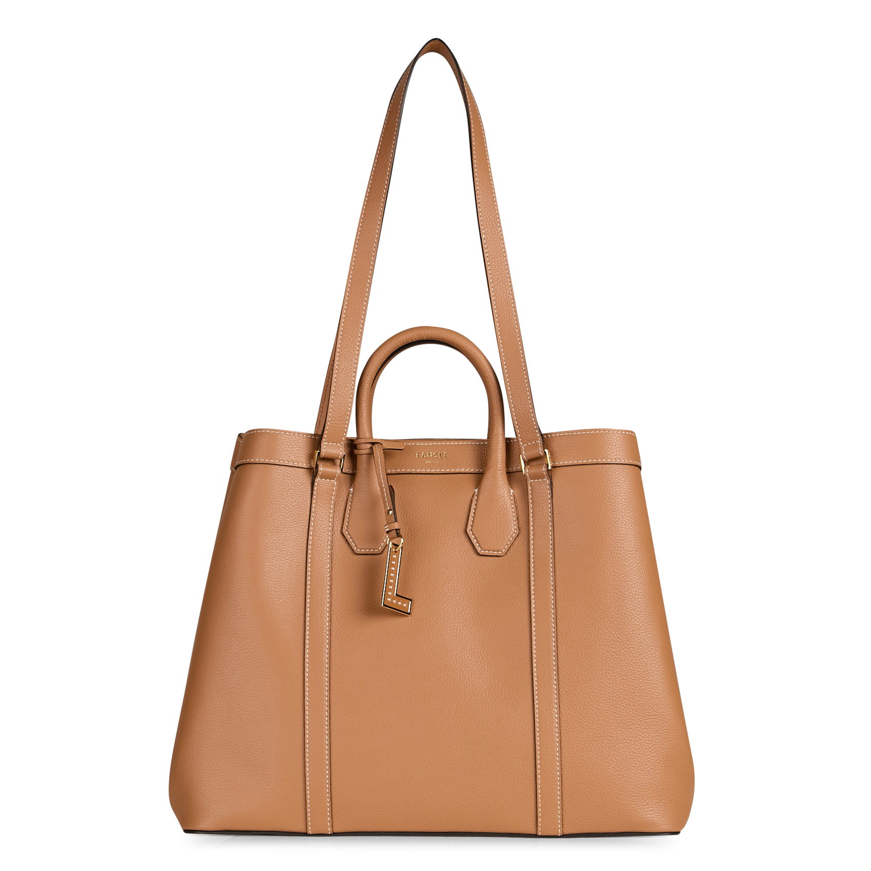 Cabas uni en cuir grainé LANCEL