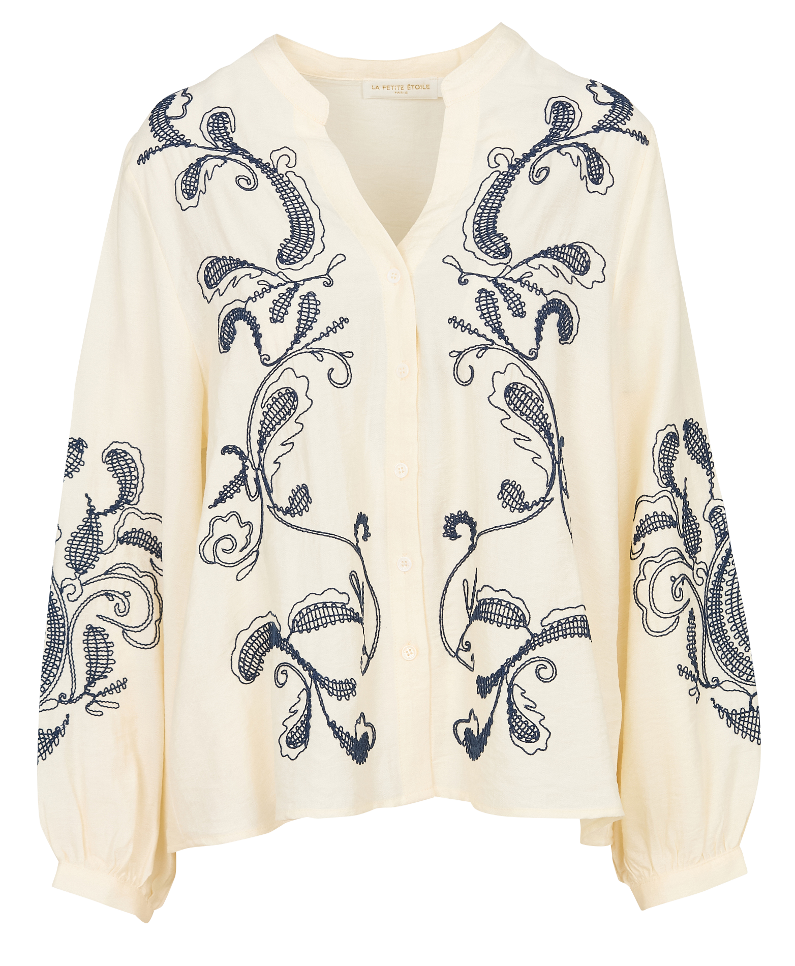 Chemise oversize col tunisien en coton mélangé LA PETITE ETOILE Beige