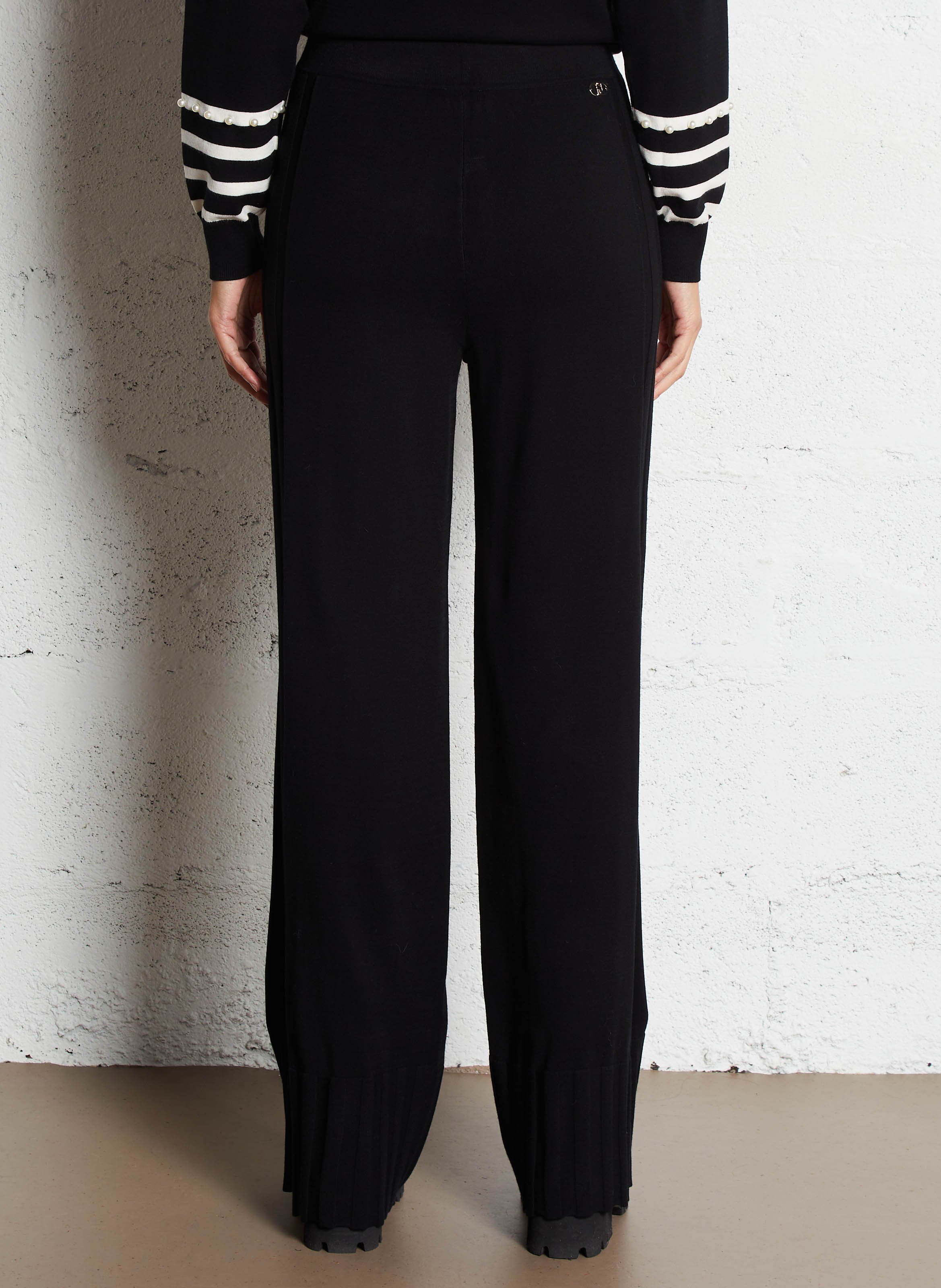 Gerade geschnittene Strickhose LIU JO Schwarz