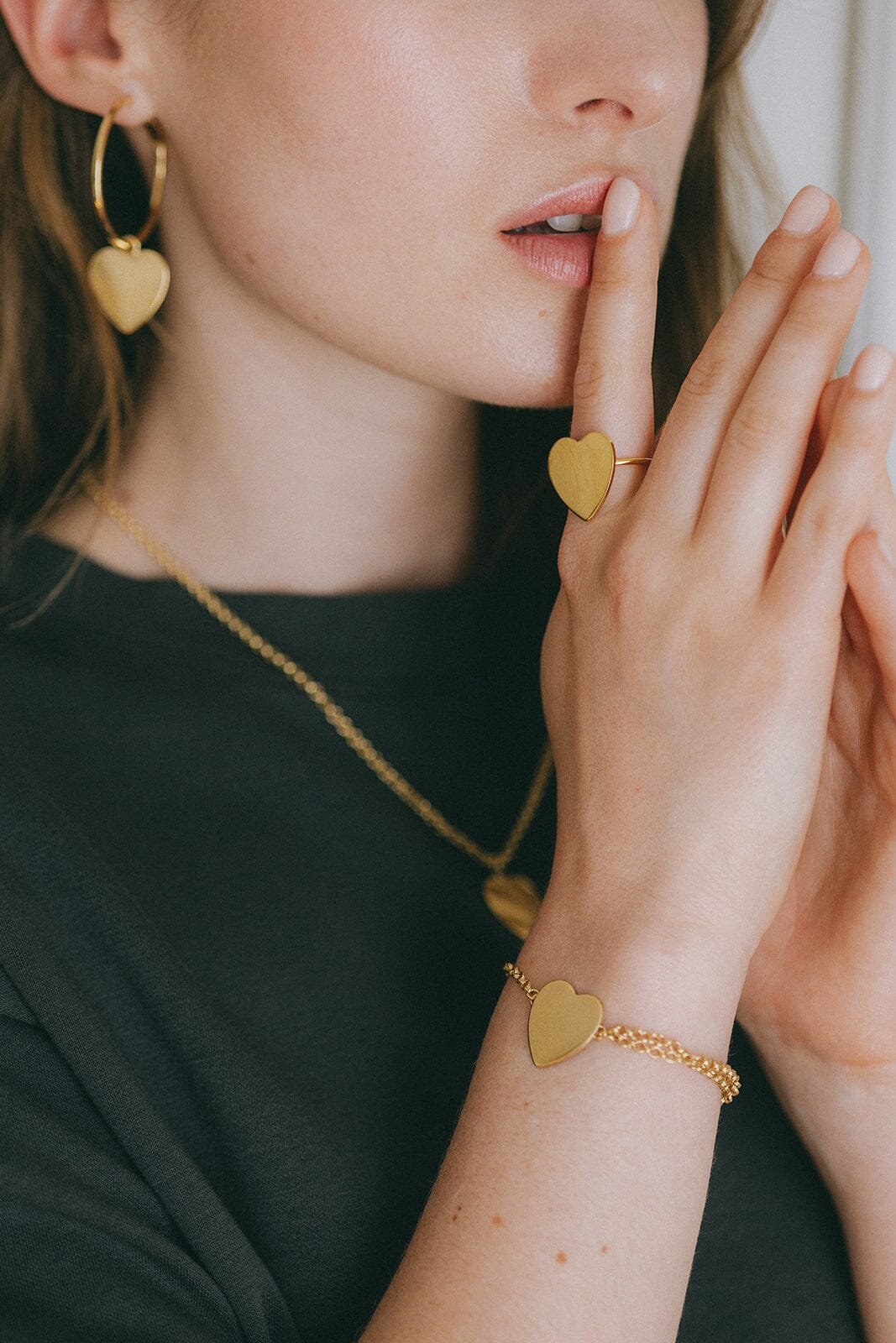 Golden heart-shaped bracelet in fine gold MONSIEUR SIMONE Golden
