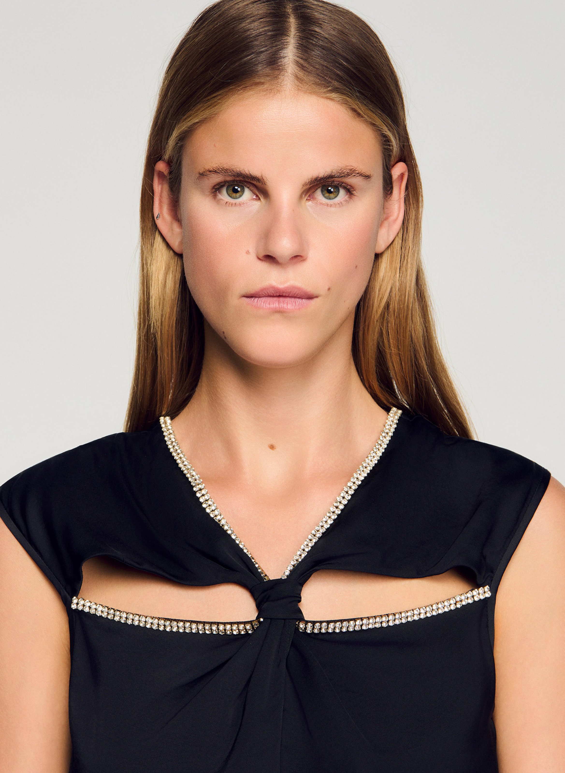 Robe longue satinée SANDRO Noir