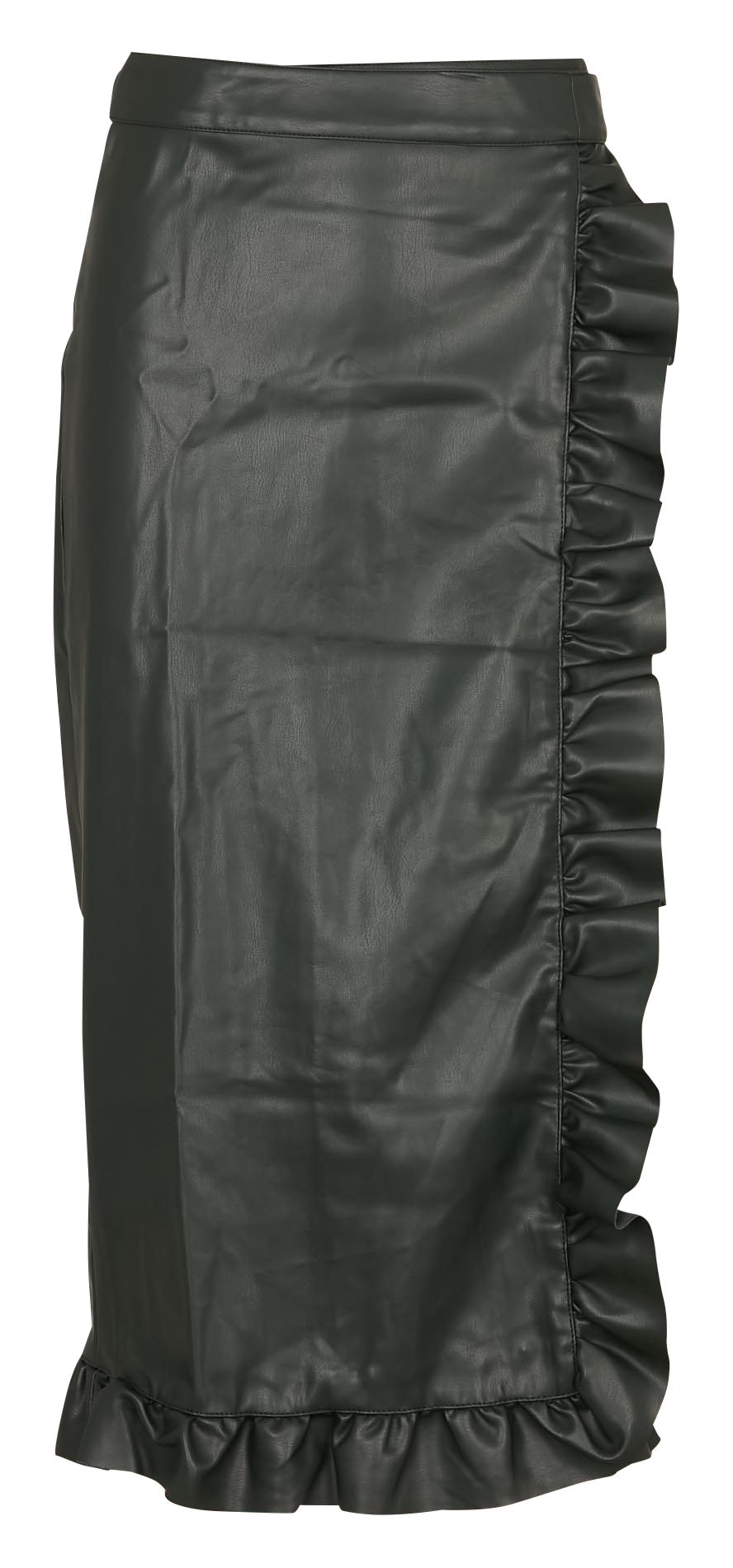 Jupe portefeuille à volants effet cuir NEVER FULLY DRESSED Vert