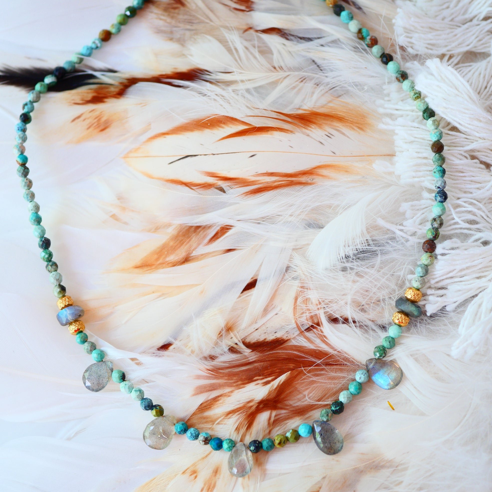 Labradorite necklace GINANDGER Green