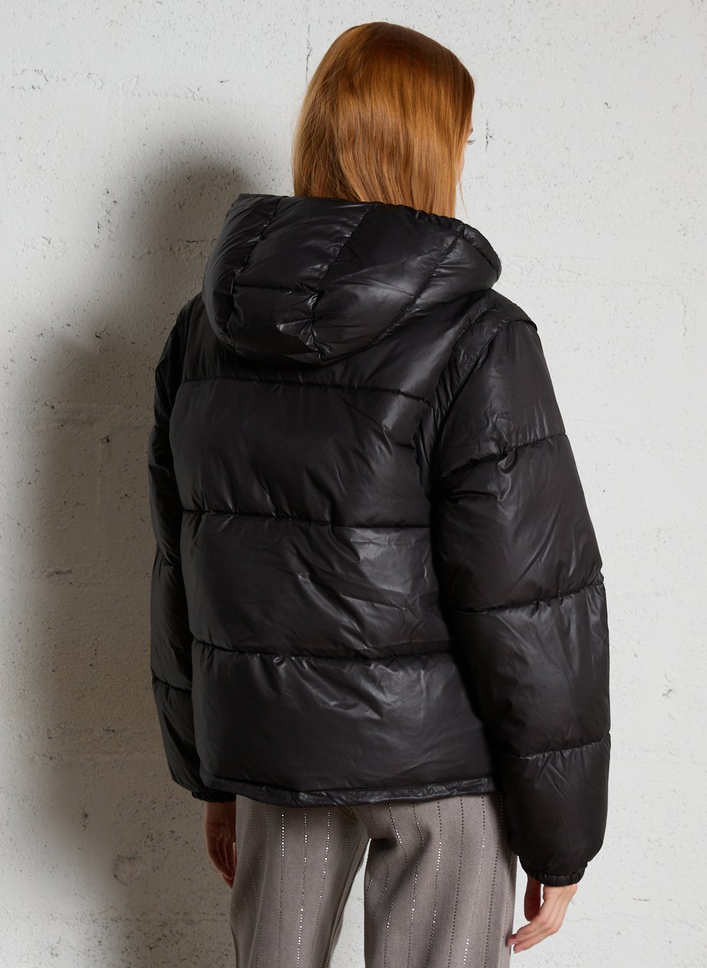 Doudoune à capuche matelassée LE TEMPS DES CERISES Noir