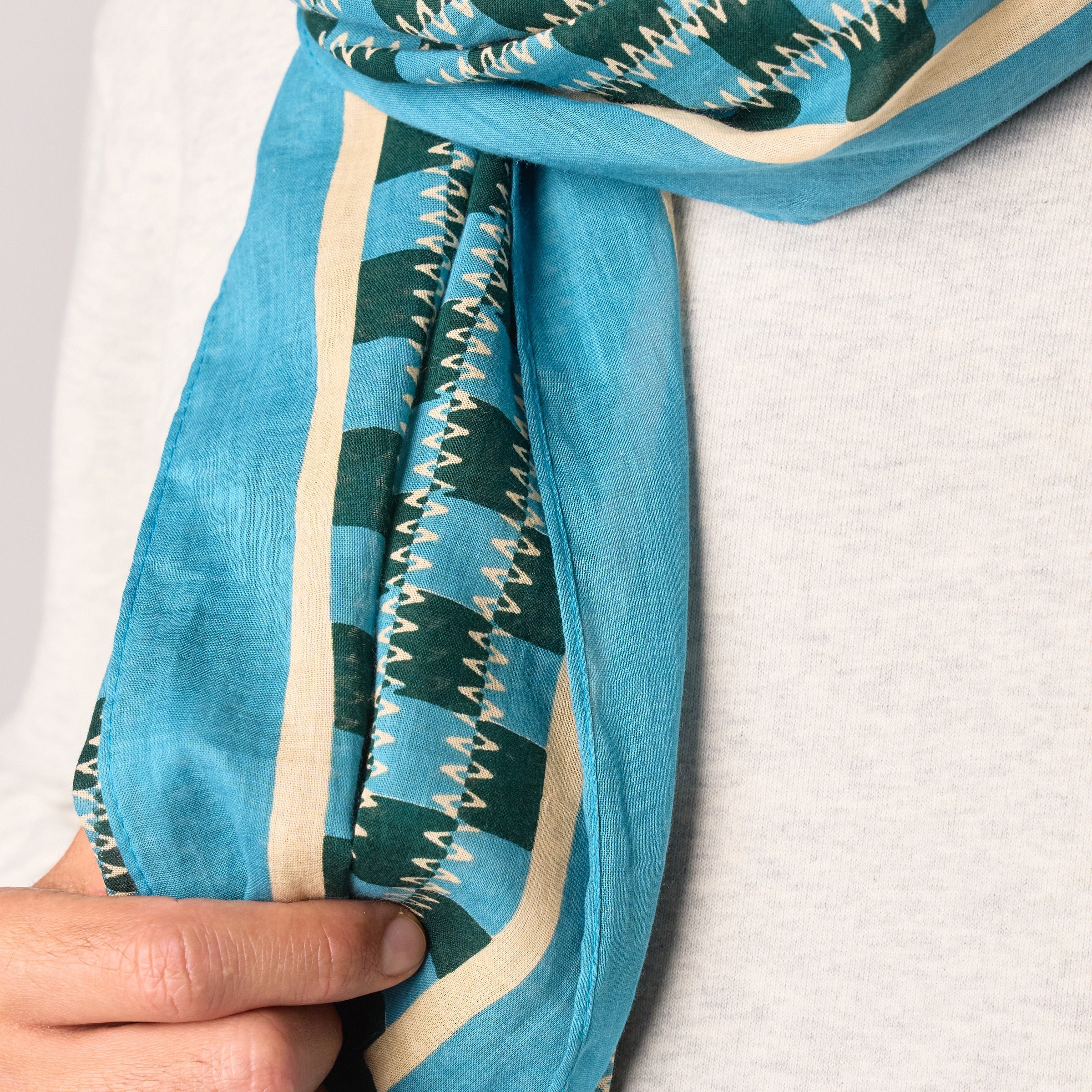 Organic cotton scarf BILLYBELT Blue