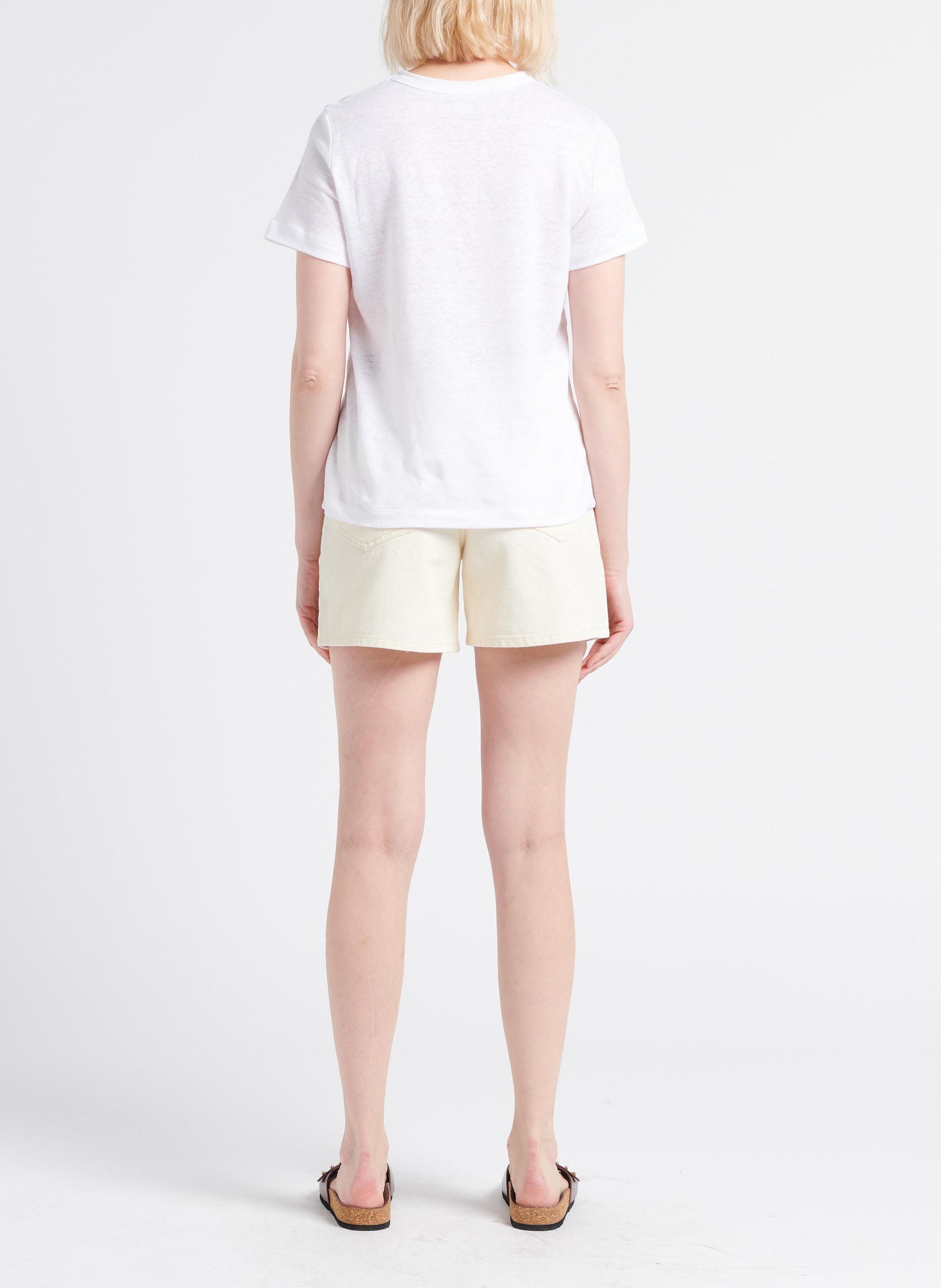 Short en jean taille haute PIECES Gris