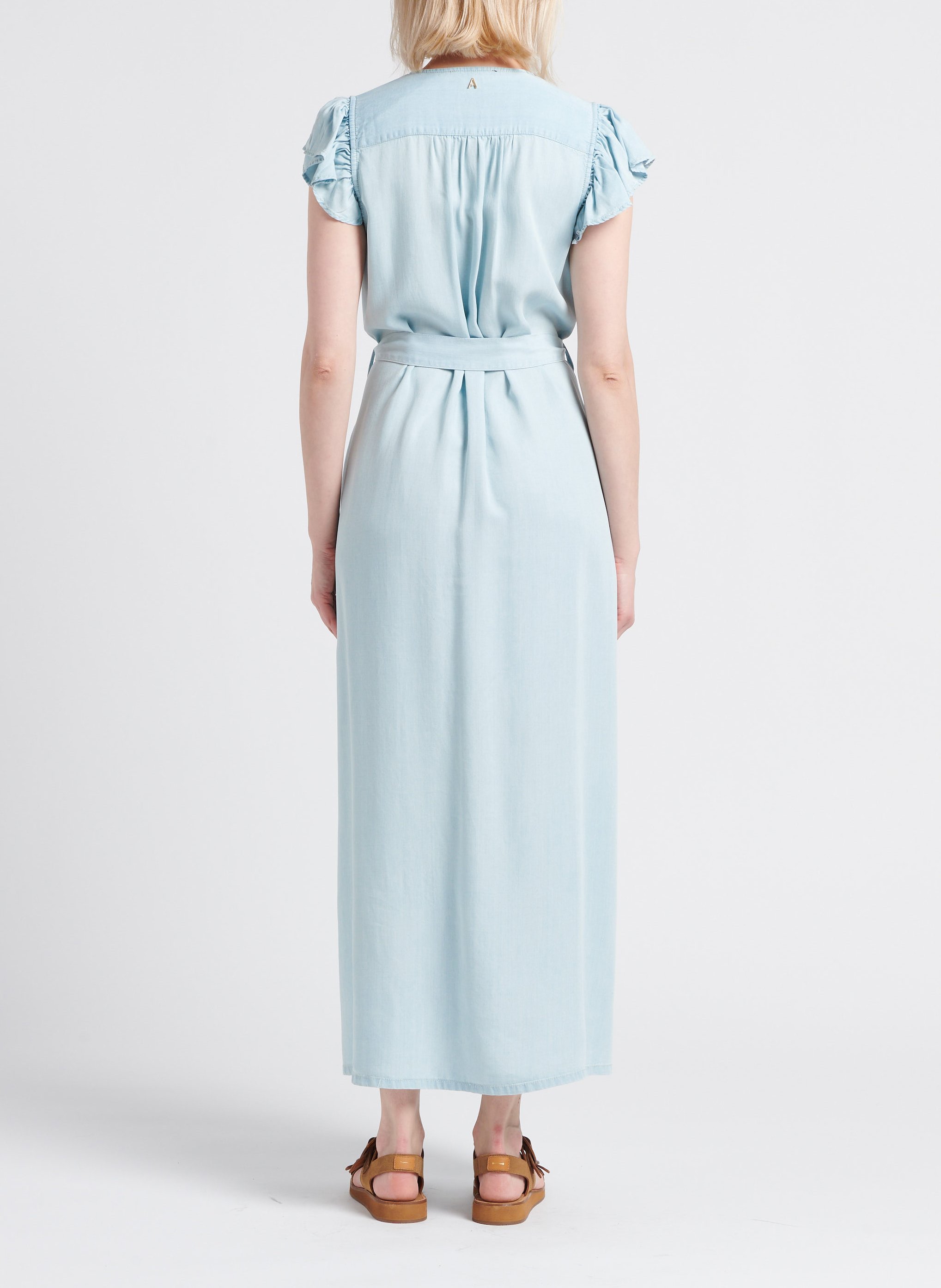 Lange jurk met ceintuur TWINSET Jeans verschoten