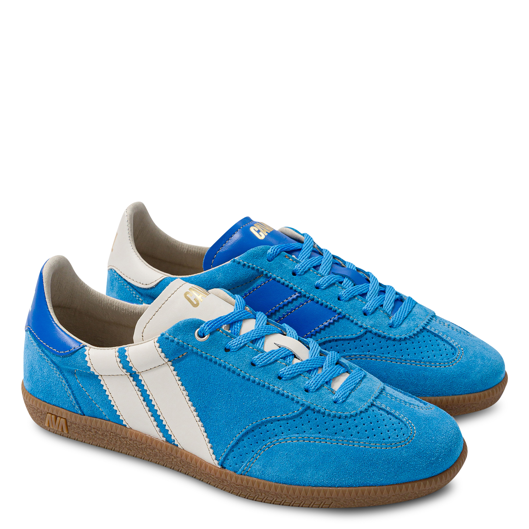 Suede leather low-top sneakers CAVAL Blue