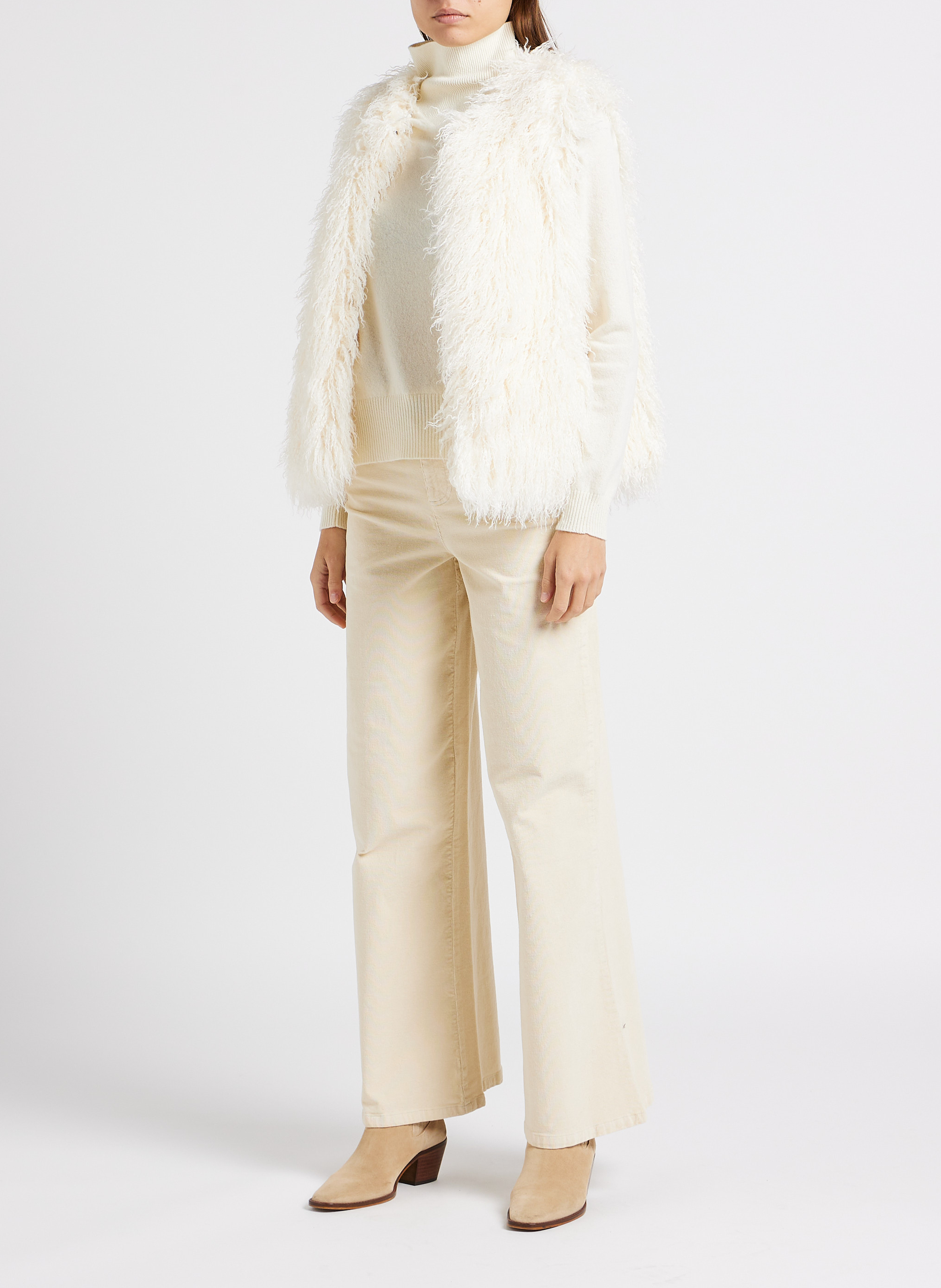 Wijde broek | katoenblend MAX&Co. Wit