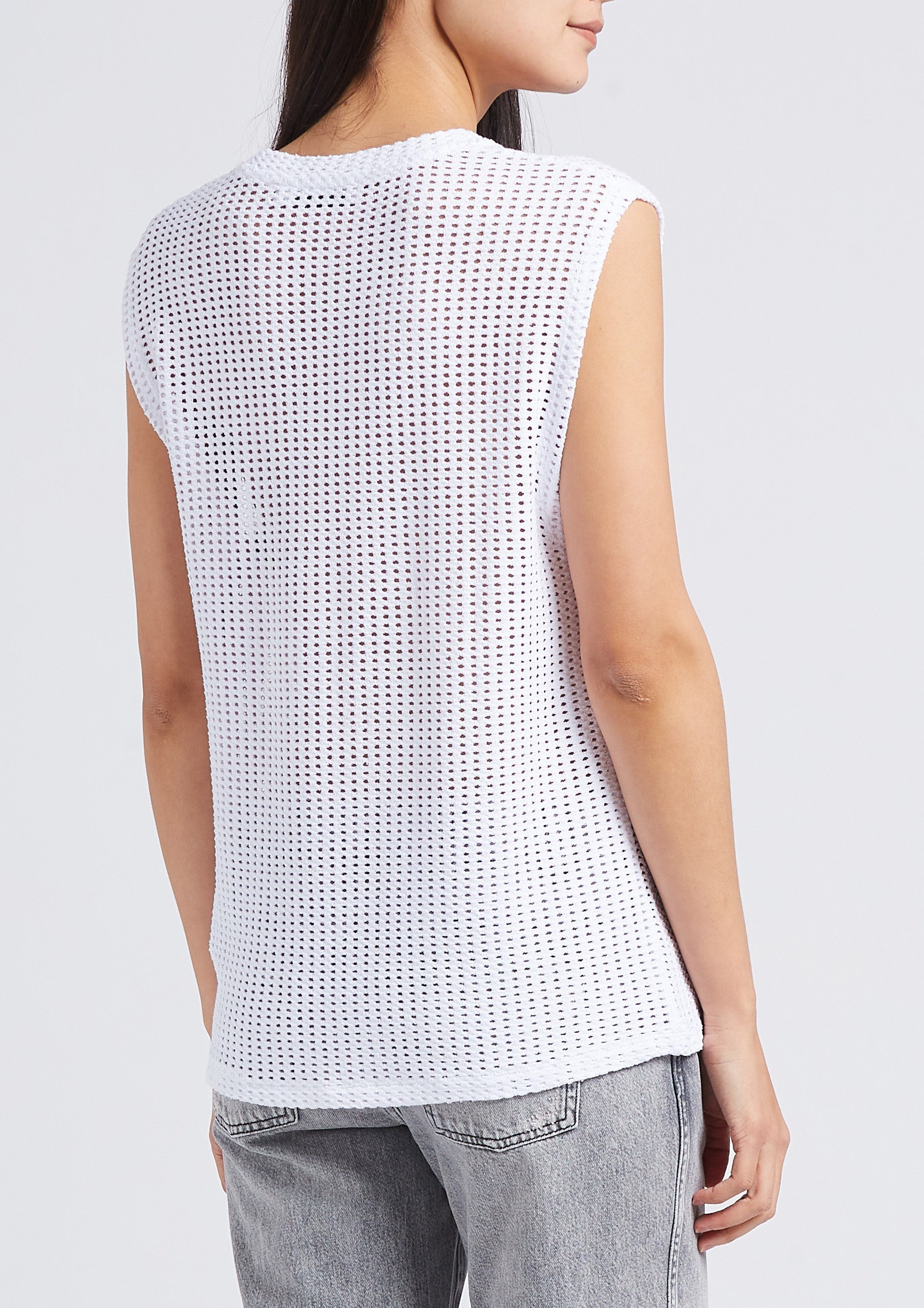 Loose-fit embroidered round-neck top IRO White